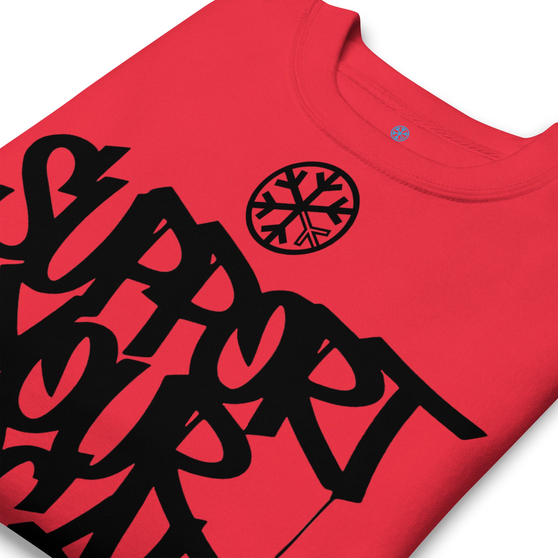Red-Support Your Local Graffiti Artists Sweatshirt from B.Different Clothing, detail, graffiti-inspired streetwear