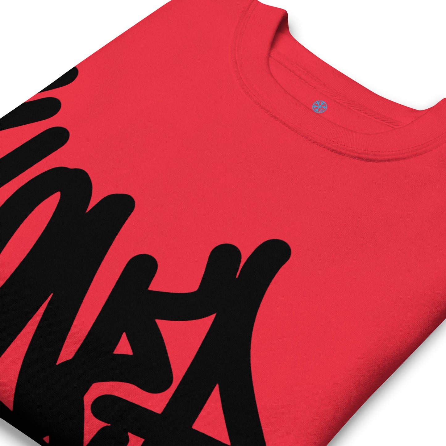 Red-Loner Graffiti Tag Sweatshirt from B.Different Clothing, detail, graffiti-inspired streetwear