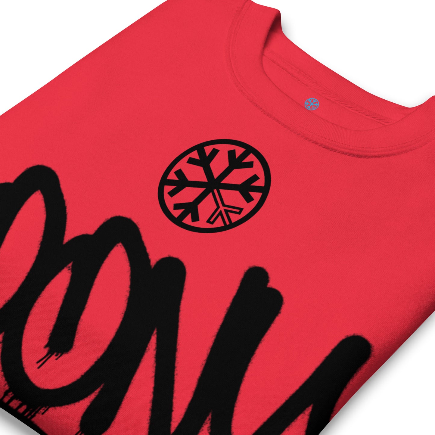 Red-Loony Graffiti Tag Sweatshirt from B.Different Clothing, detail, graffiti-inspired streetwear