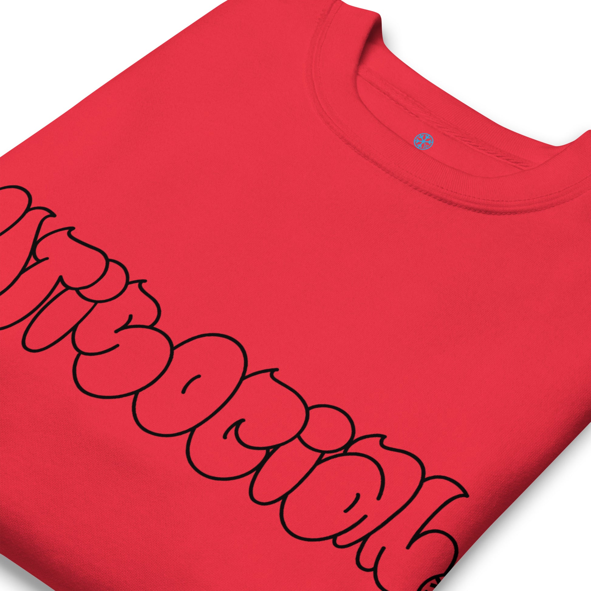 Red-Antisocial Graffiti Hollow Sweatshirt from B.Different Clothing, detail, graffiti-inspired streetwear
