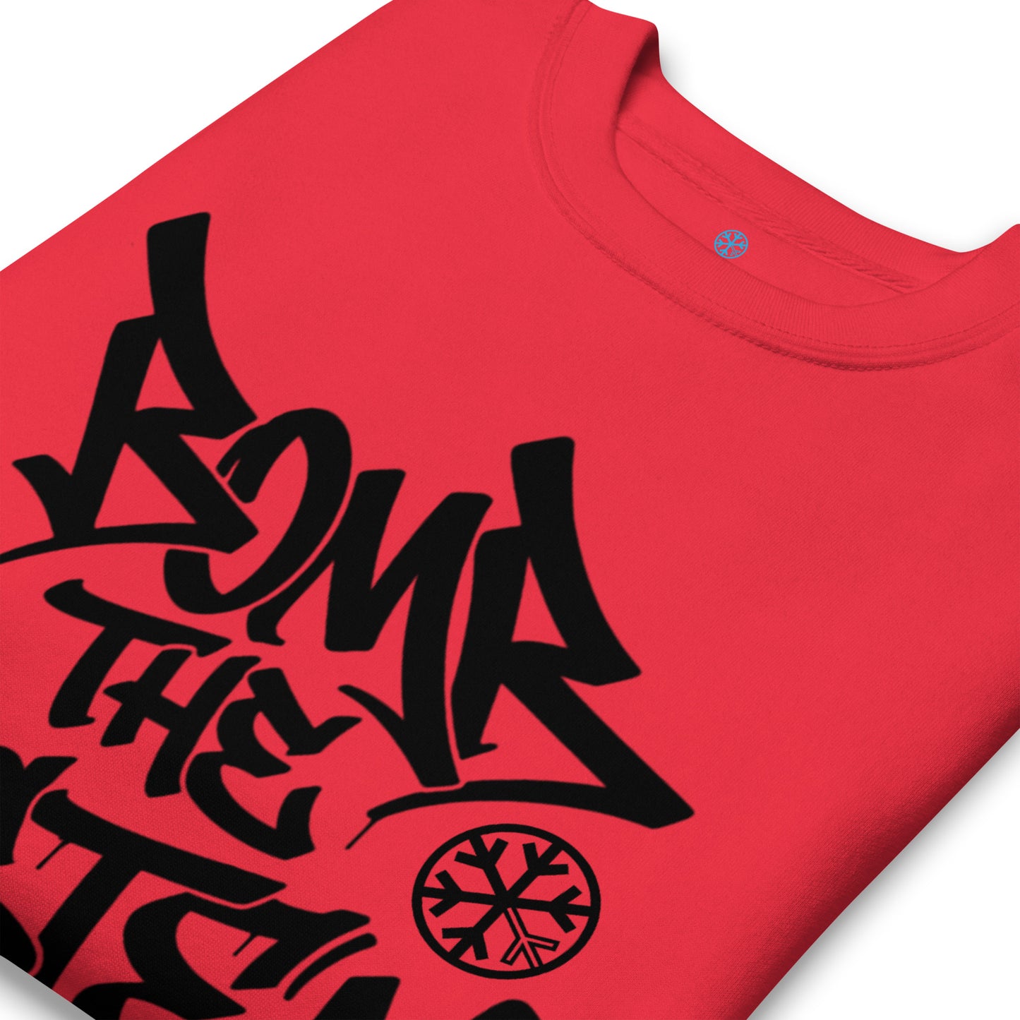 Red-Bomb The System Graffiti Sweatshirt from B.Different Clothing, detail, graffiti-inspired streetwear