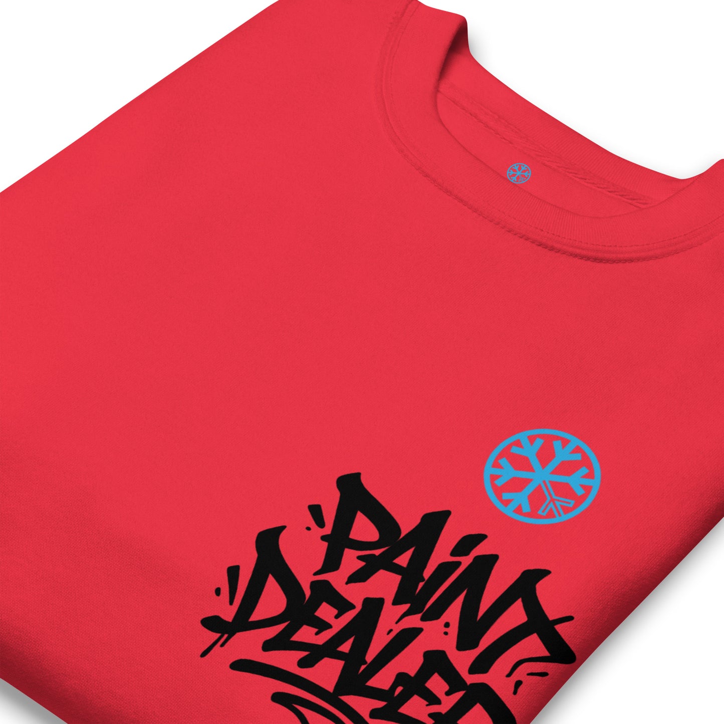 Red-Paint Dealer Graffiti Character Sweatshirt from B.Different Clothing, detail, graffiti-inspired streetwear