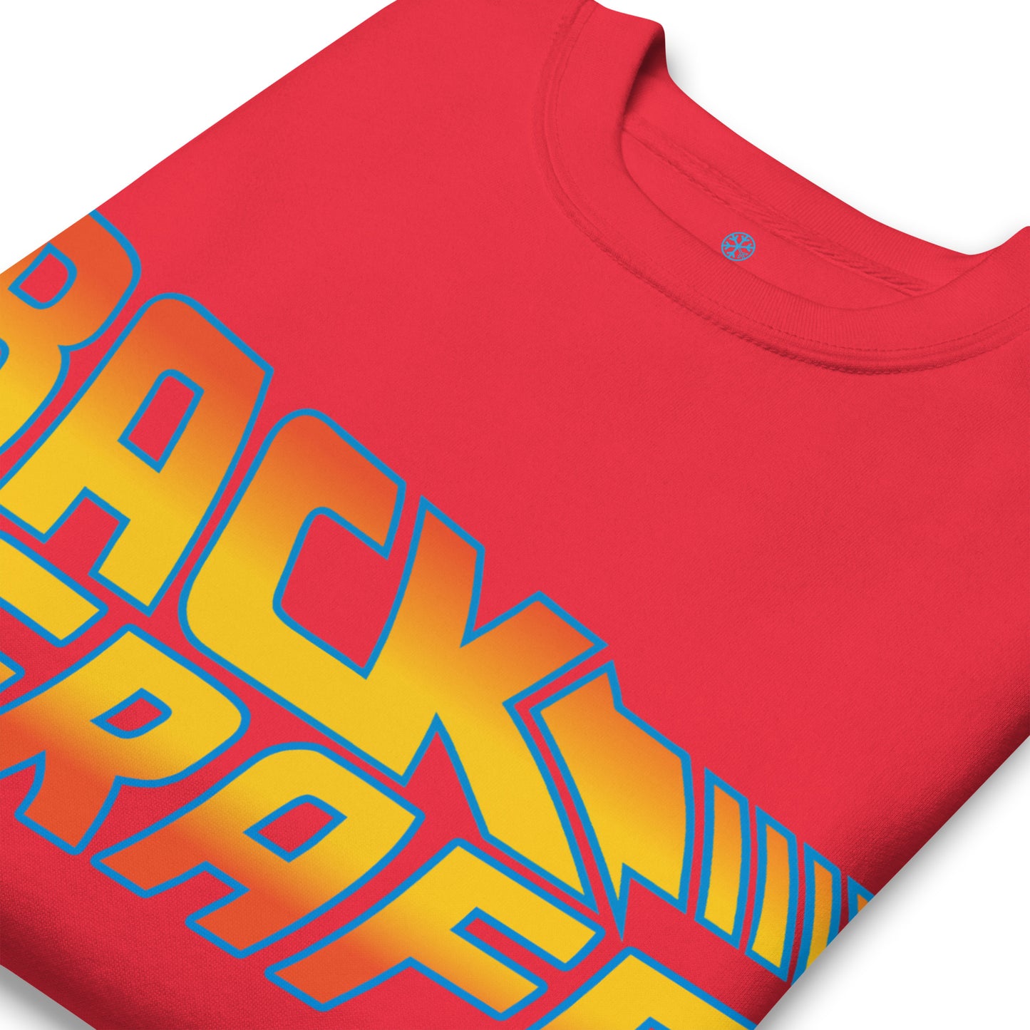 Red-Back to the Graff Sweatshirt from B.Different Clothing, detail, graffiti-inspired streetwear