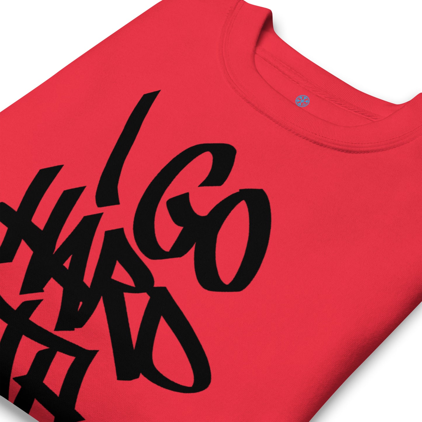 Red-I Go Hard With My Paint Graffiti Sweatshirt from B.Different Clothing, detail, graffiti-inspired streetwear