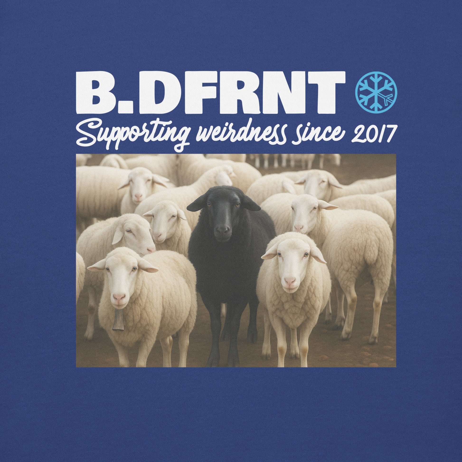Blue-Black Sheep Sweatshirt from B.Different Clothing, graphic, graffiti-inspired streetwear
