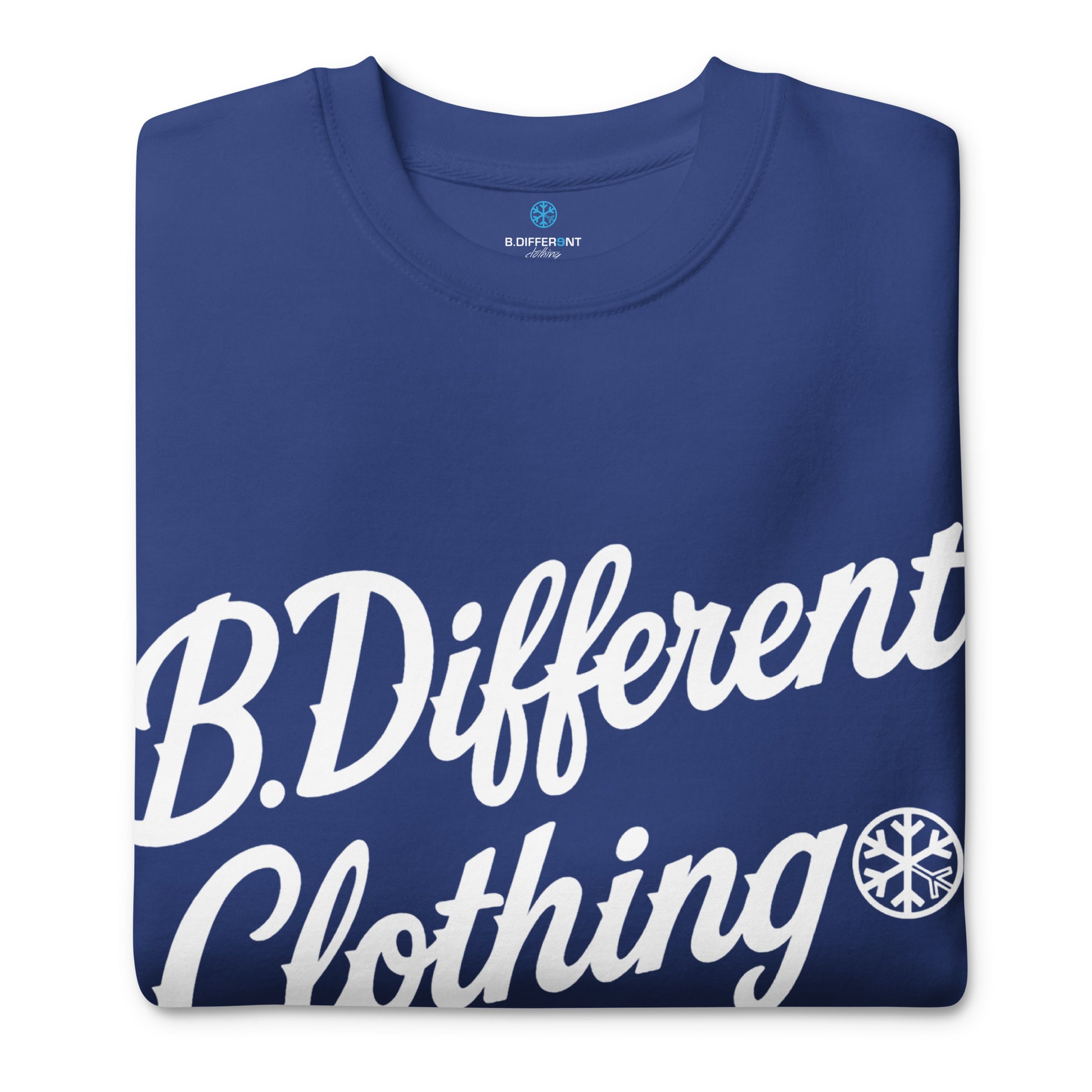 Blue-The League Sweatshirt from B.Different Clothing, folded, graffiti-inspired streetwear