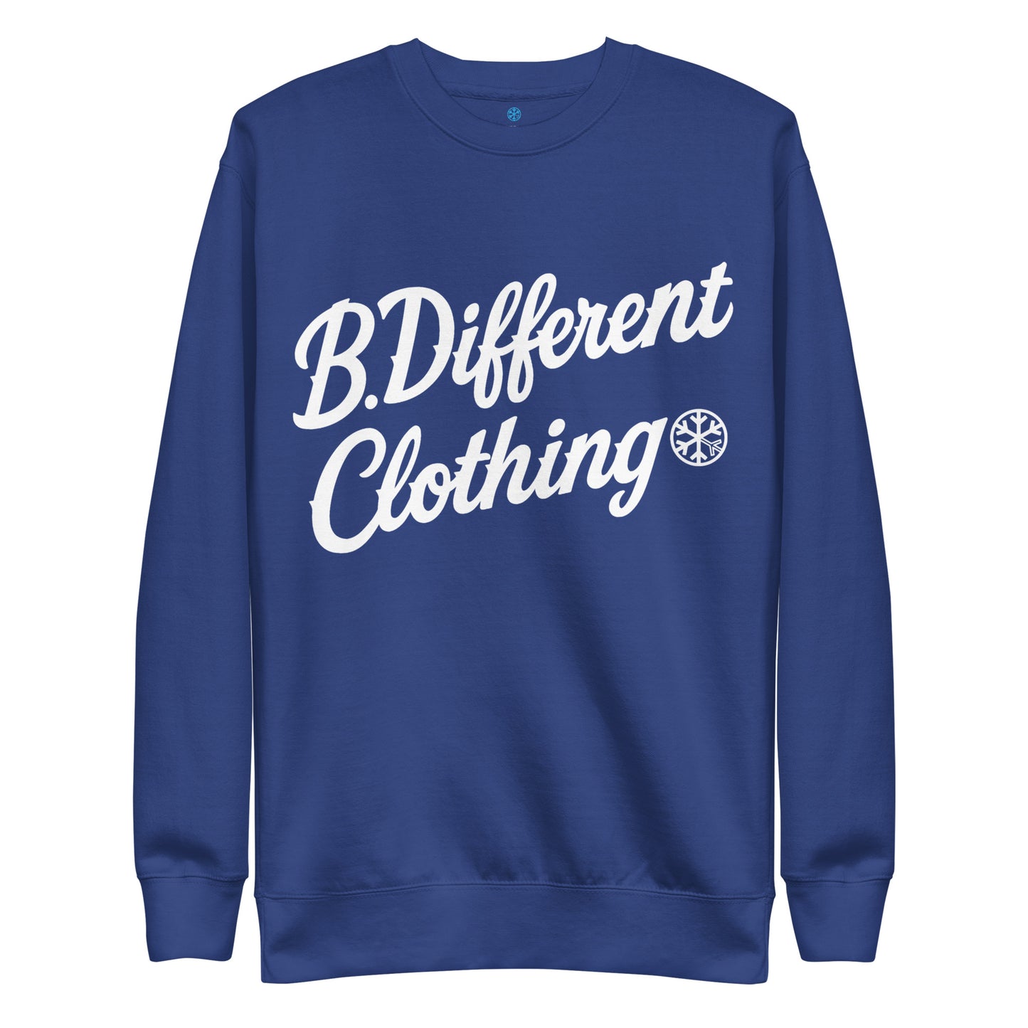 Blue-The League Sweatshirt from B.Different Clothing, front view, graffiti-inspired streetwear