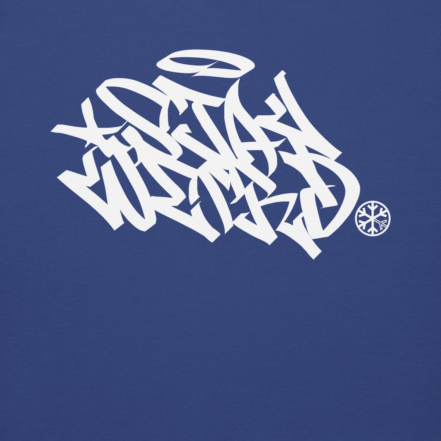 Blue-Stay Weird Graffiti Tag Sweatshirt from B.Different Clothing, graphic, graffiti-inspired streetwear