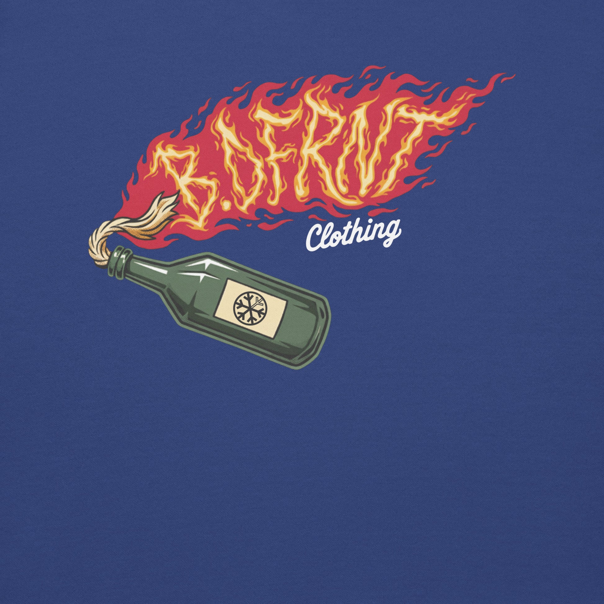 Blue-Molotov Graffiti Sweatshirt from B.Different Clothing, graphic, graffiti-inspired streetwear