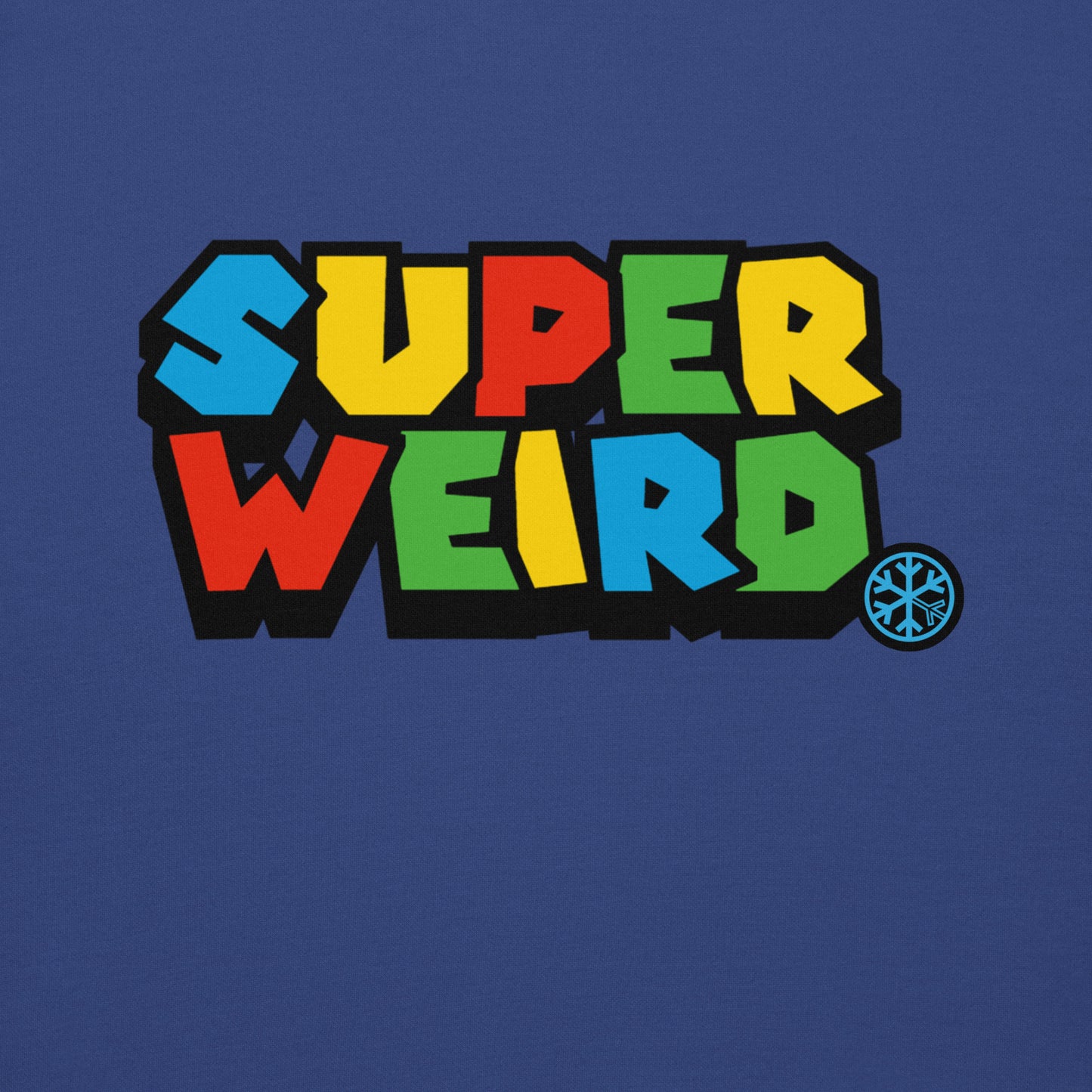 Team Royal-Super Weird Bros Sweatshirt from B.Different Clothing, front graphic, graffiti-inspired streetwear