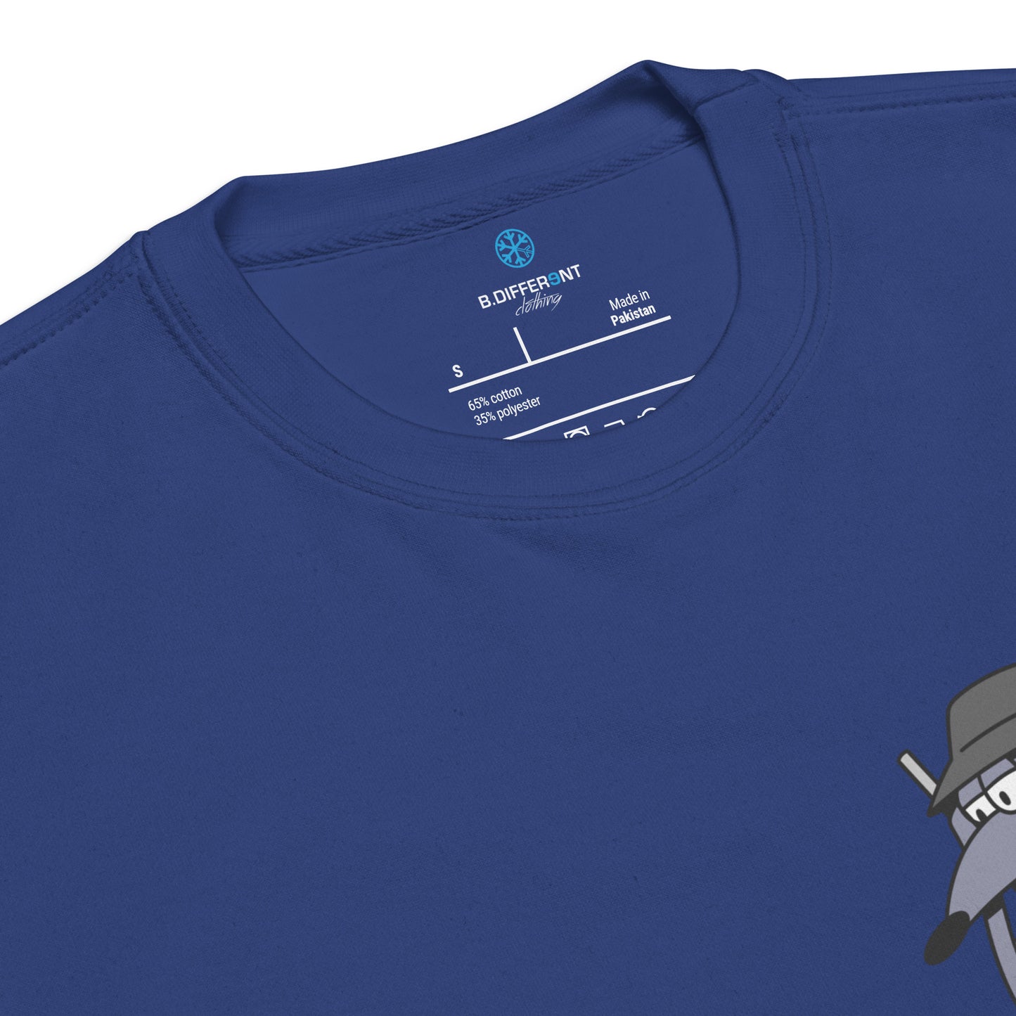 Blue-Bad Boy Graffiti Sweatshirt from B.Different Clothing, collar, graffiti-inspired streetwear