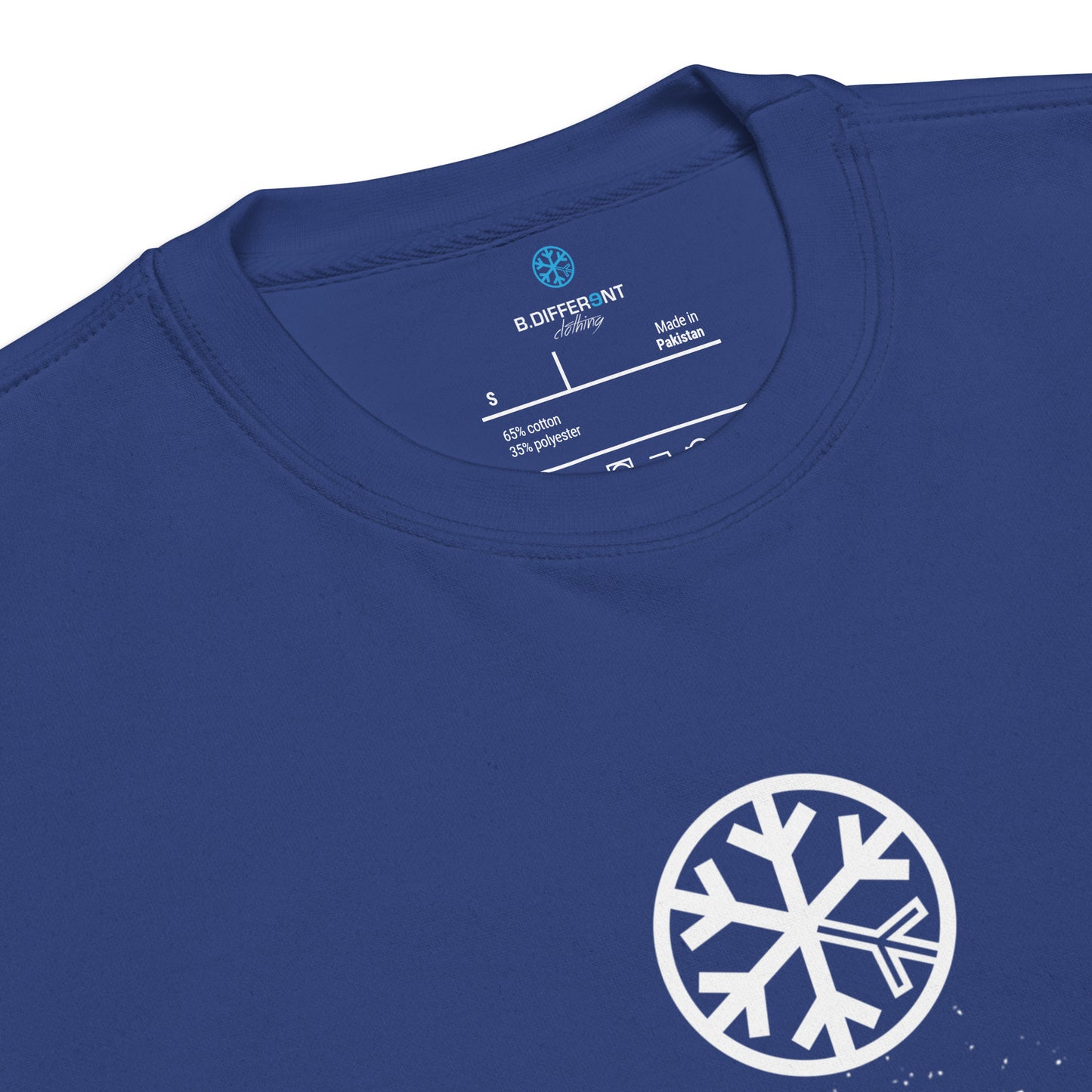 Blue-Outsider Graffiti Tag Sweatshirt from B.Different Clothing, collar, graffiti-inspired streetwear