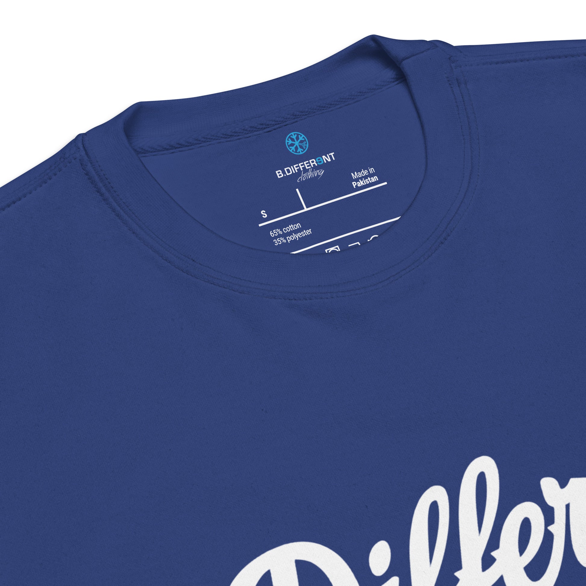 Blue-The League Sweatshirt from B.Different Clothing, collar, graffiti-inspired streetwear