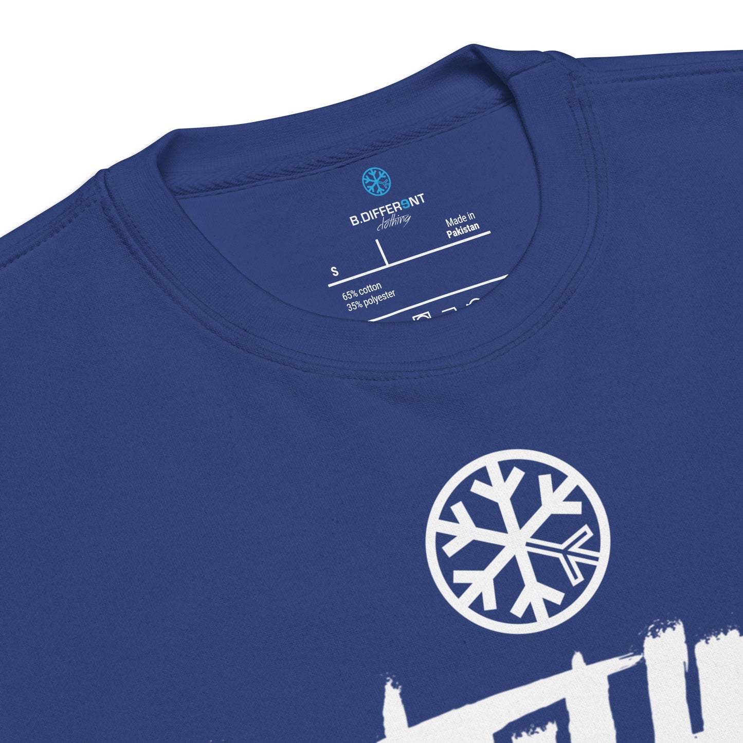 Blue-Antihero Graffiti Tag Sweatshirt from B.Different Clothing, collar, graffiti-inspired streetwear