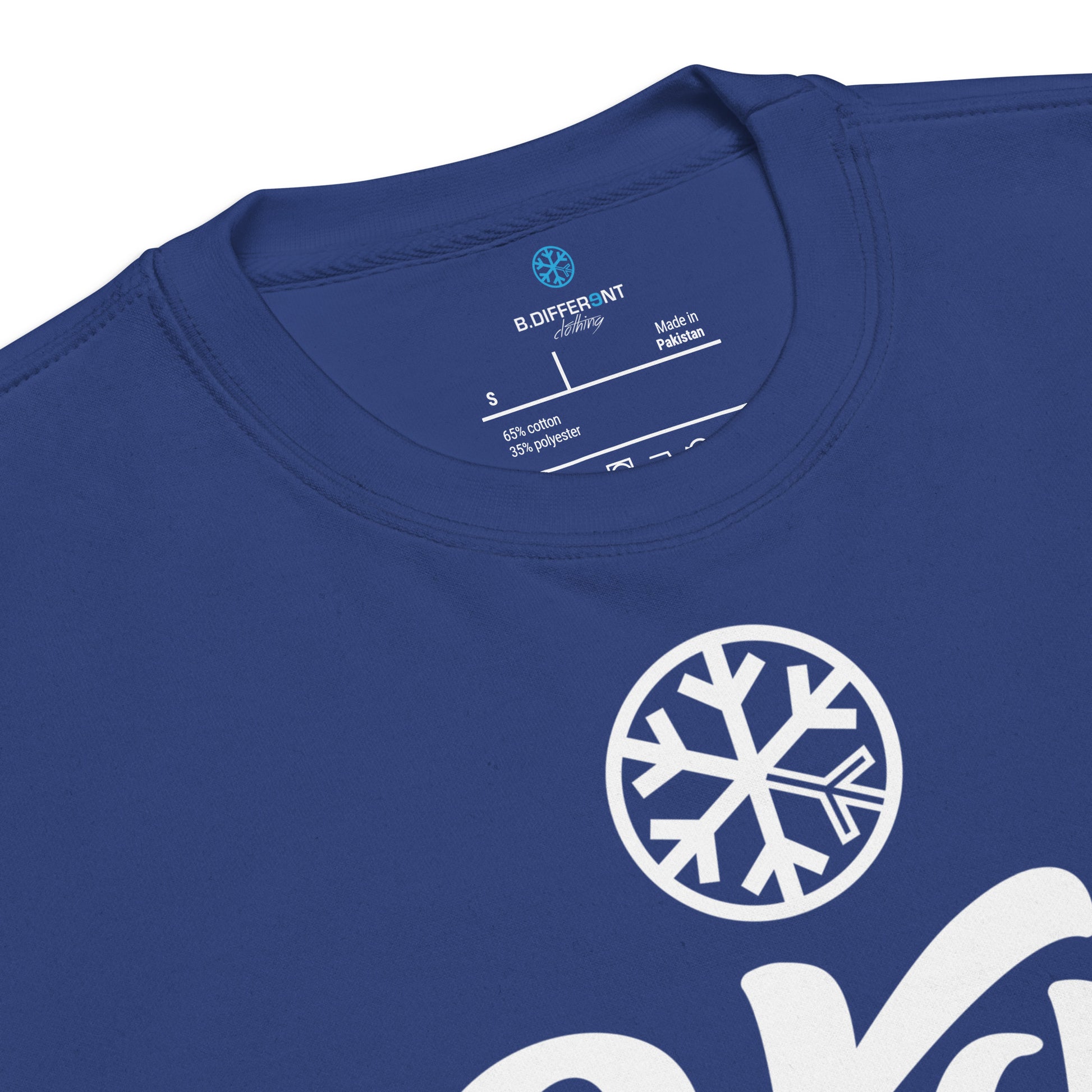 Blue-Stay Weird Sweatshirt from B.Different Clothing, collar, graffiti-inspired streetwear