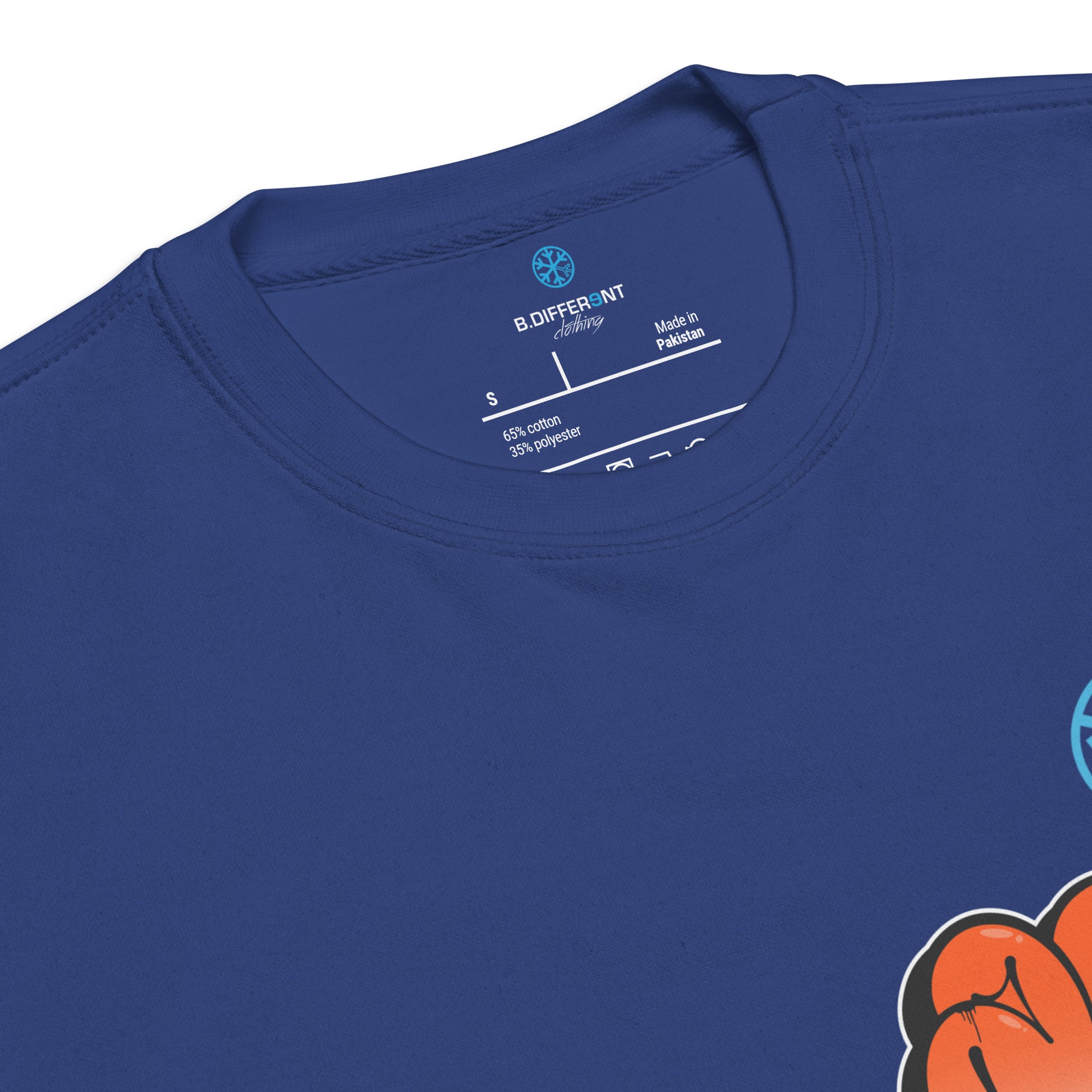 Blue-ACAB Girl Graffiti Sweatshirt from B.Different Clothing, collar, graffiti-inspired streetwear