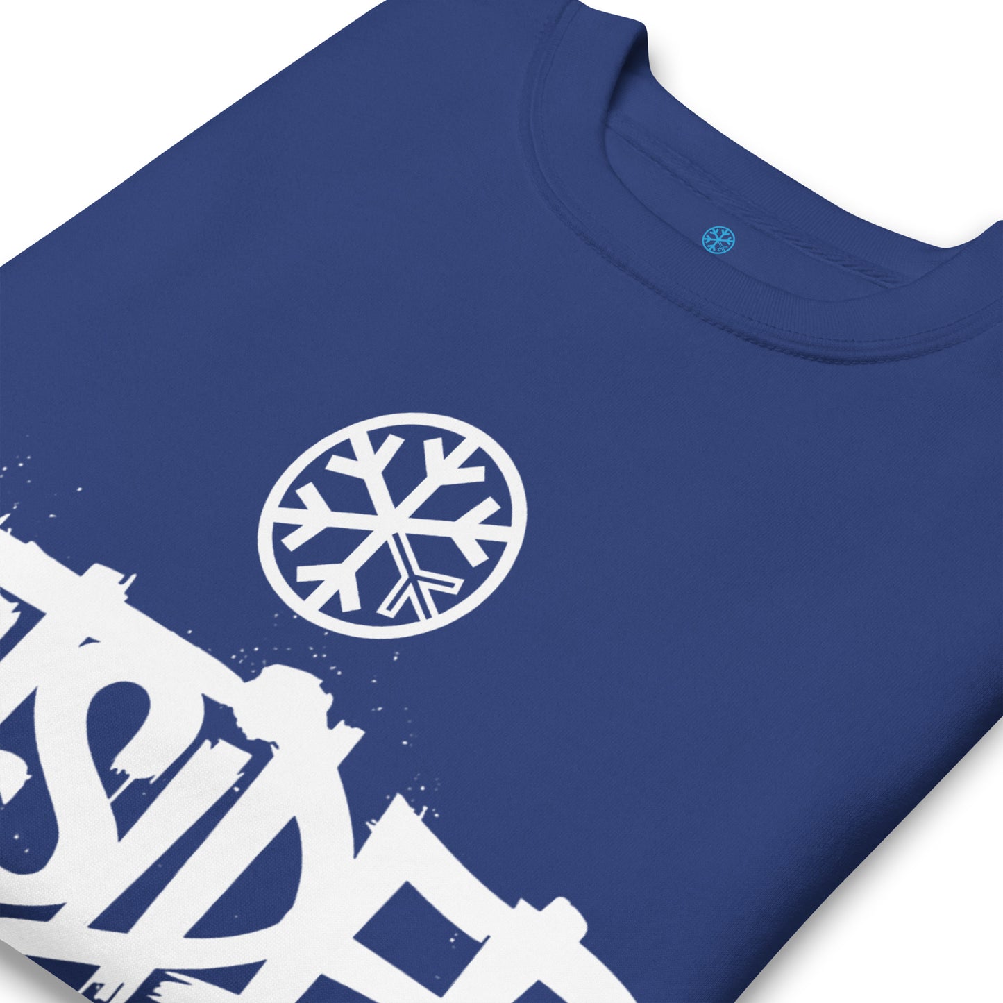 Blue-Outsider Graffiti Tag Sweatshirt from B.Different Clothing, detail, graffiti-inspired streetwear