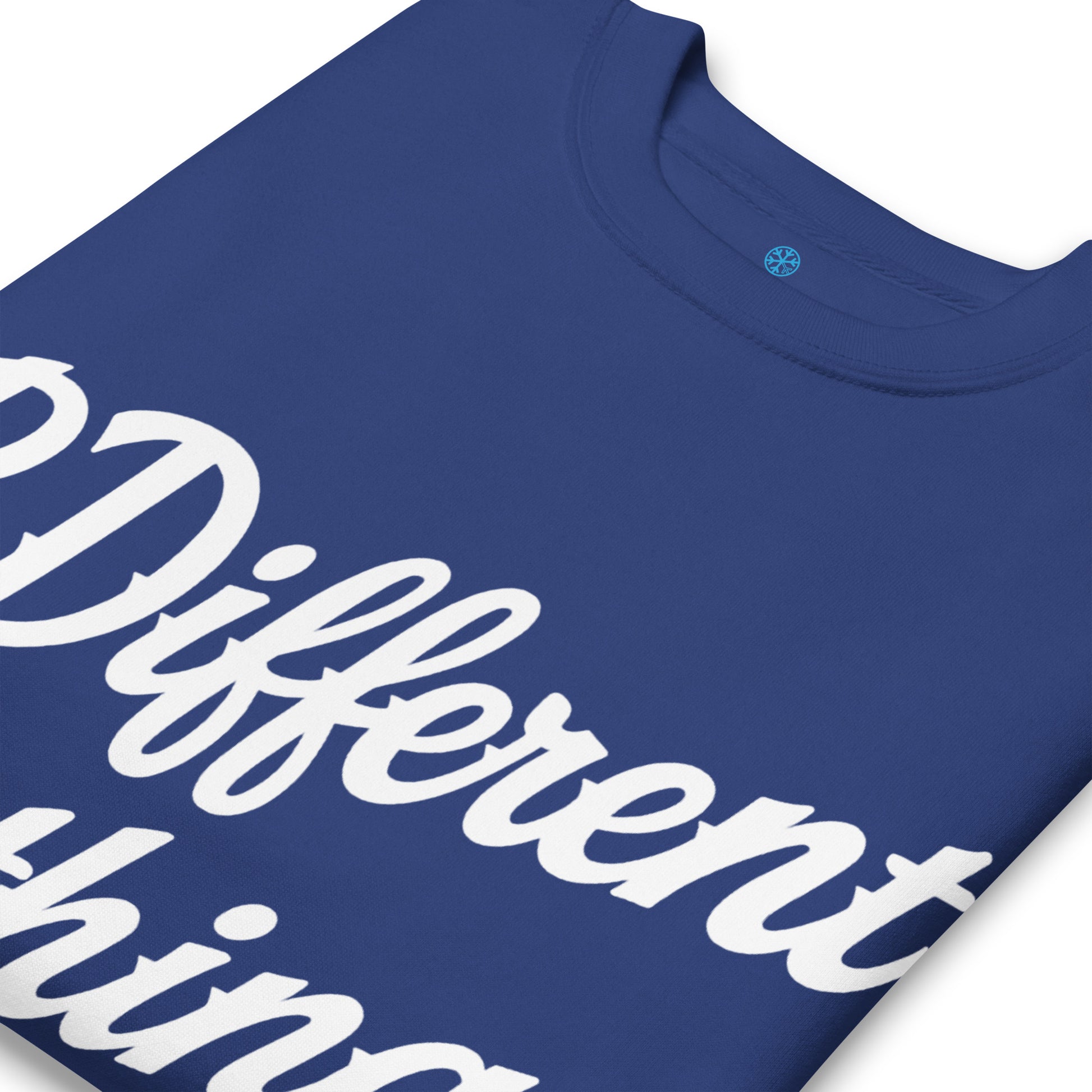 Blue-The League Sweatshirt from B.Different Clothing, detail, graffiti-inspired streetwear