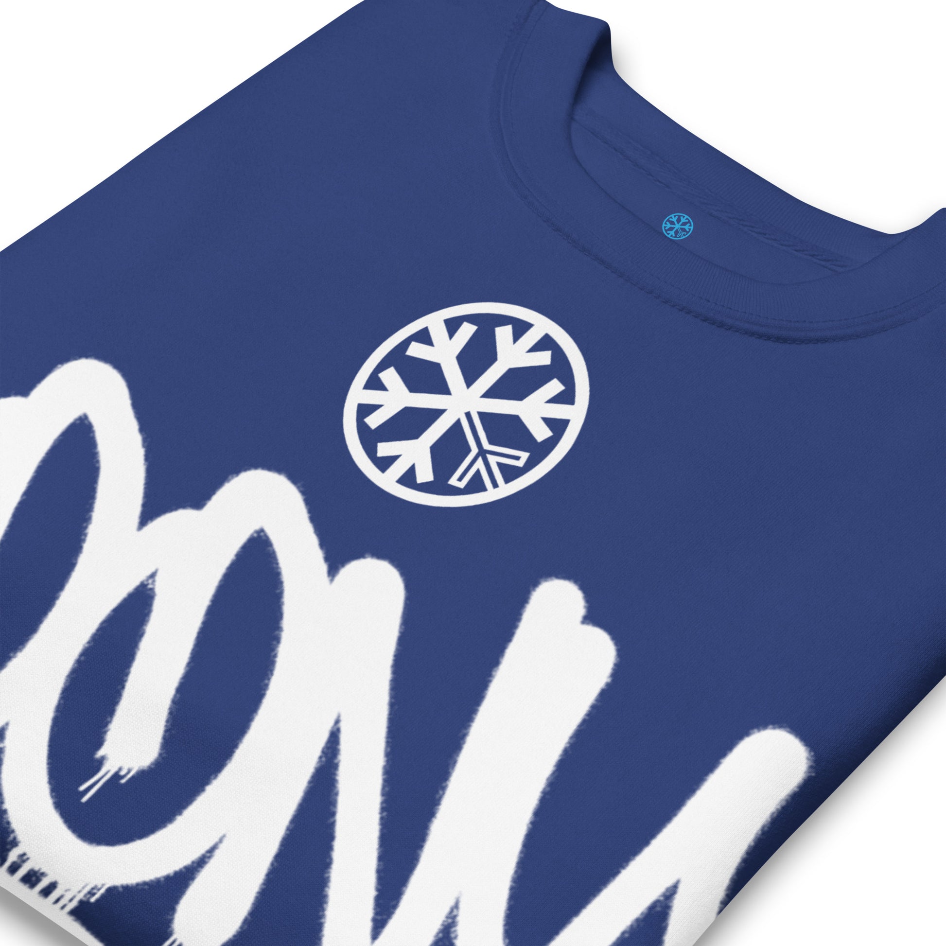 Blue-Loony Graffiti Tag Sweatshirt from B.Different Clothing, detail, graffiti-inspired streetwear