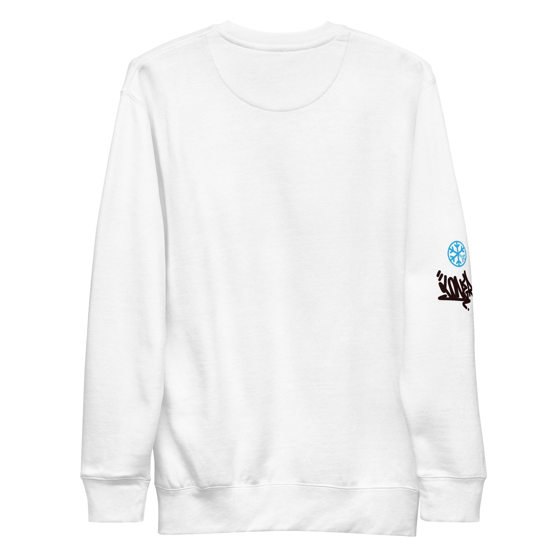 White-Loner Graffiti Piece Sweatshirt from B.Different Clothing, back view, graffiti-inspired streetwear