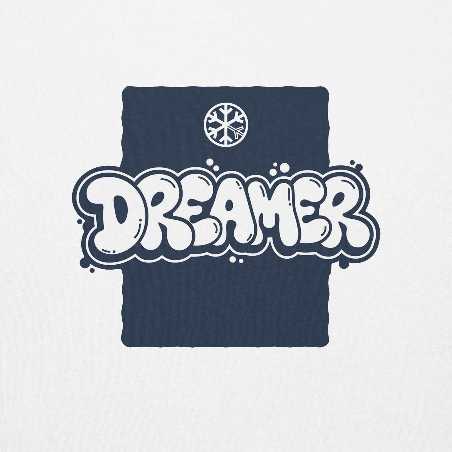 graphic of Dreamer Graffiti Throw-up Sweatshirt white by B.Different Clothing graffiti street art inspired independent streetwear brand.