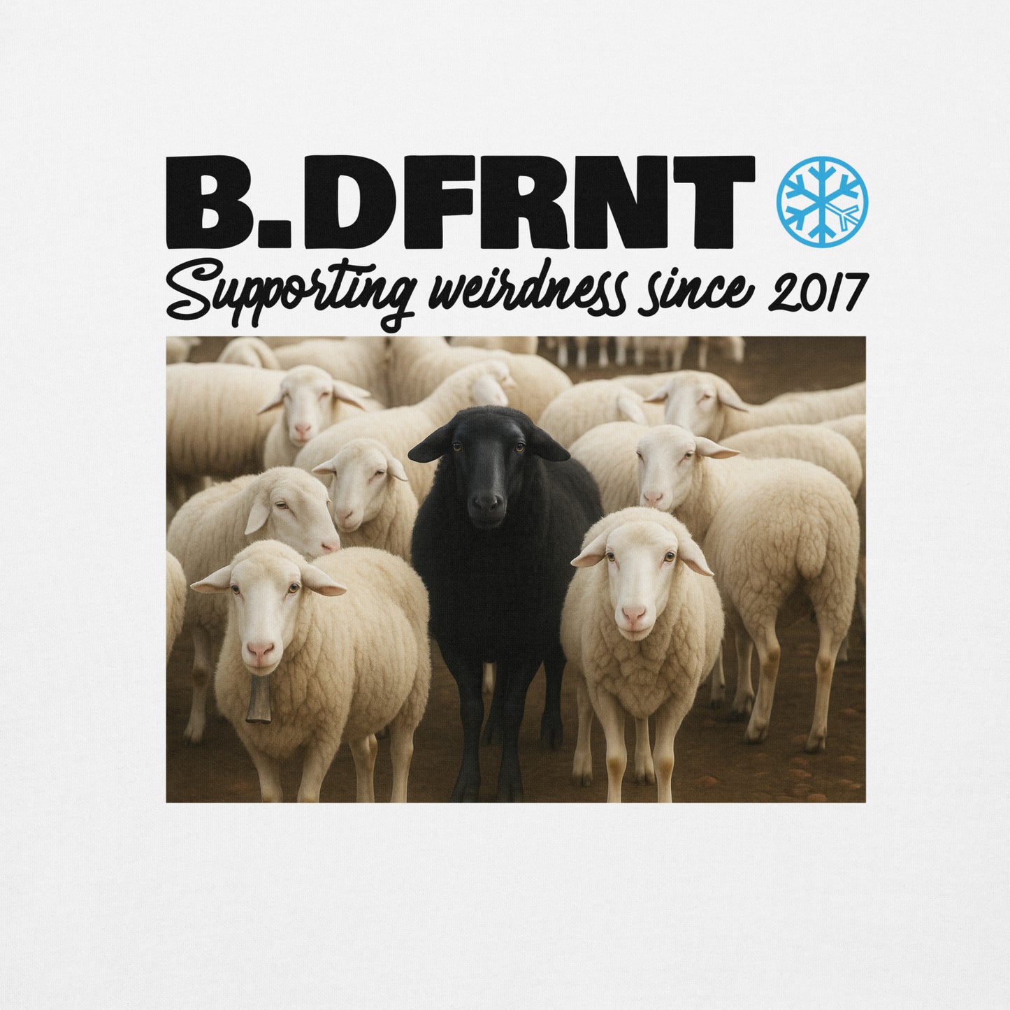 White-Black Sheep Sweatshirt from B.Different Clothing, graphic, graffiti-inspired streetwear