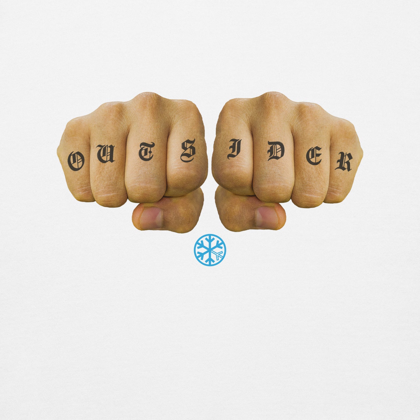 White-Outsider Tattoo Sweatshirt from B.Different Clothing, graphic, graffiti-inspired streetwear