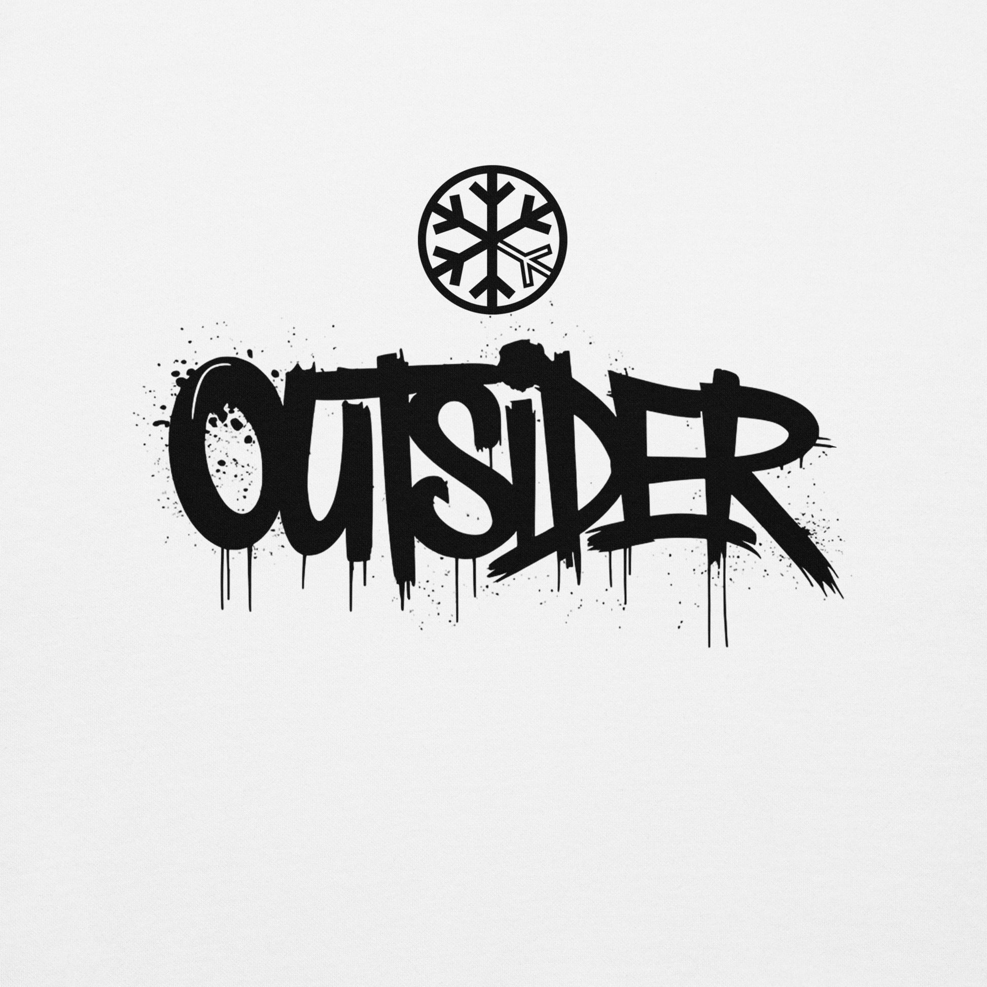 White-Outsider Graffiti Tag Sweatshirt from B.Different Clothing, graphic, graffiti-inspired streetwear