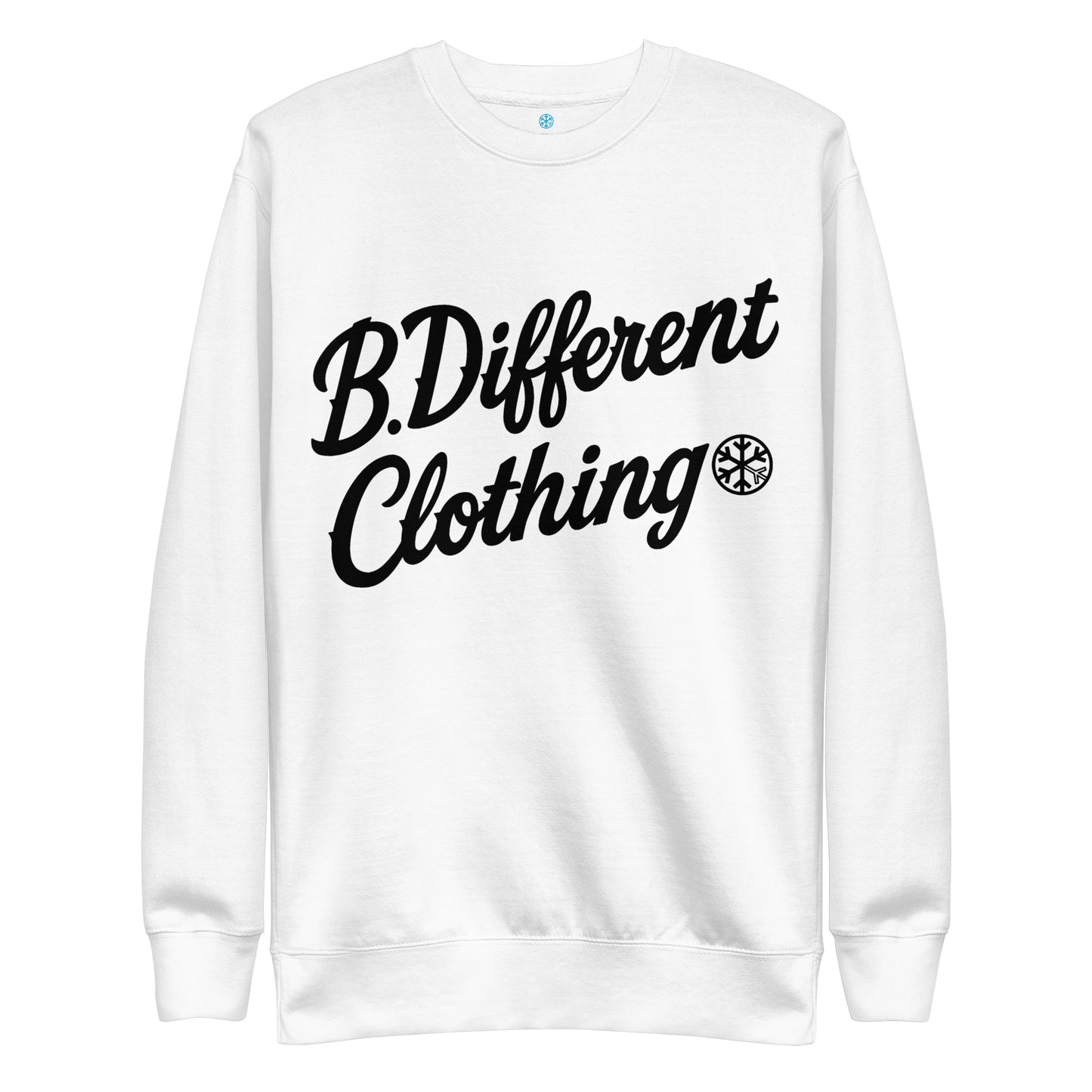 White-The League Sweatshirt from B.Different Clothing, front view, graffiti-inspired streetwear