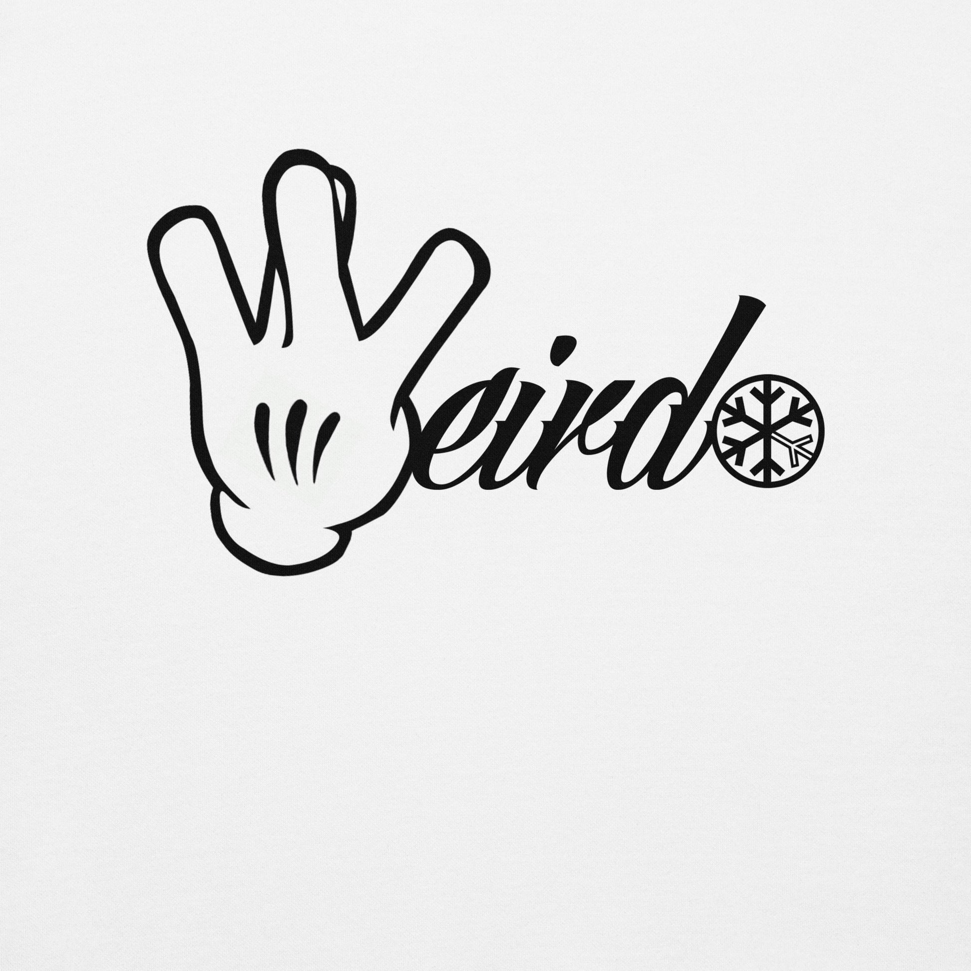 White-Weirdo Hand Sign Sweatshirt from B.Different Clothing, graphic, graffiti-inspired streetwear