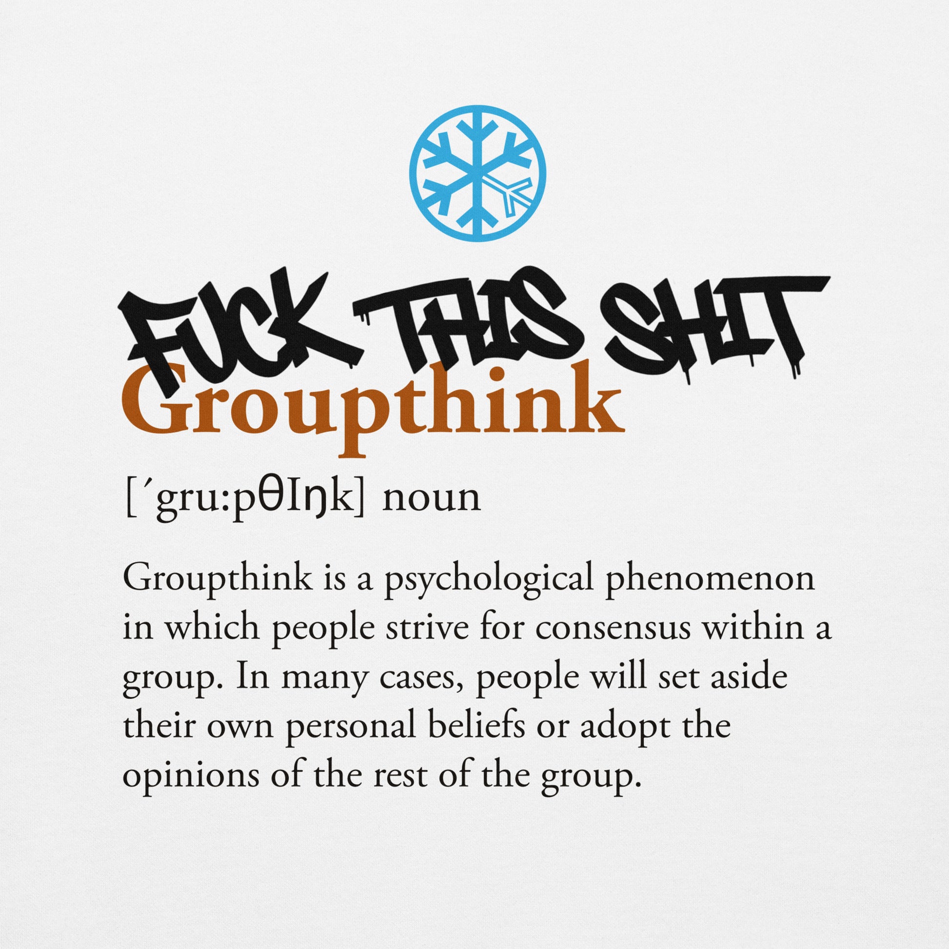 White-Groupthink Graffiti Sweatshirt from B.Different Clothing, graphic, graffiti-inspired streetwear