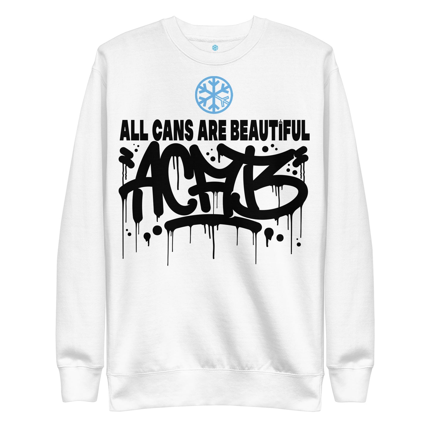 White-Acab Graffiti Tag Sweatshirt from B.Different Clothing, front view, graffiti-inspired streetwear