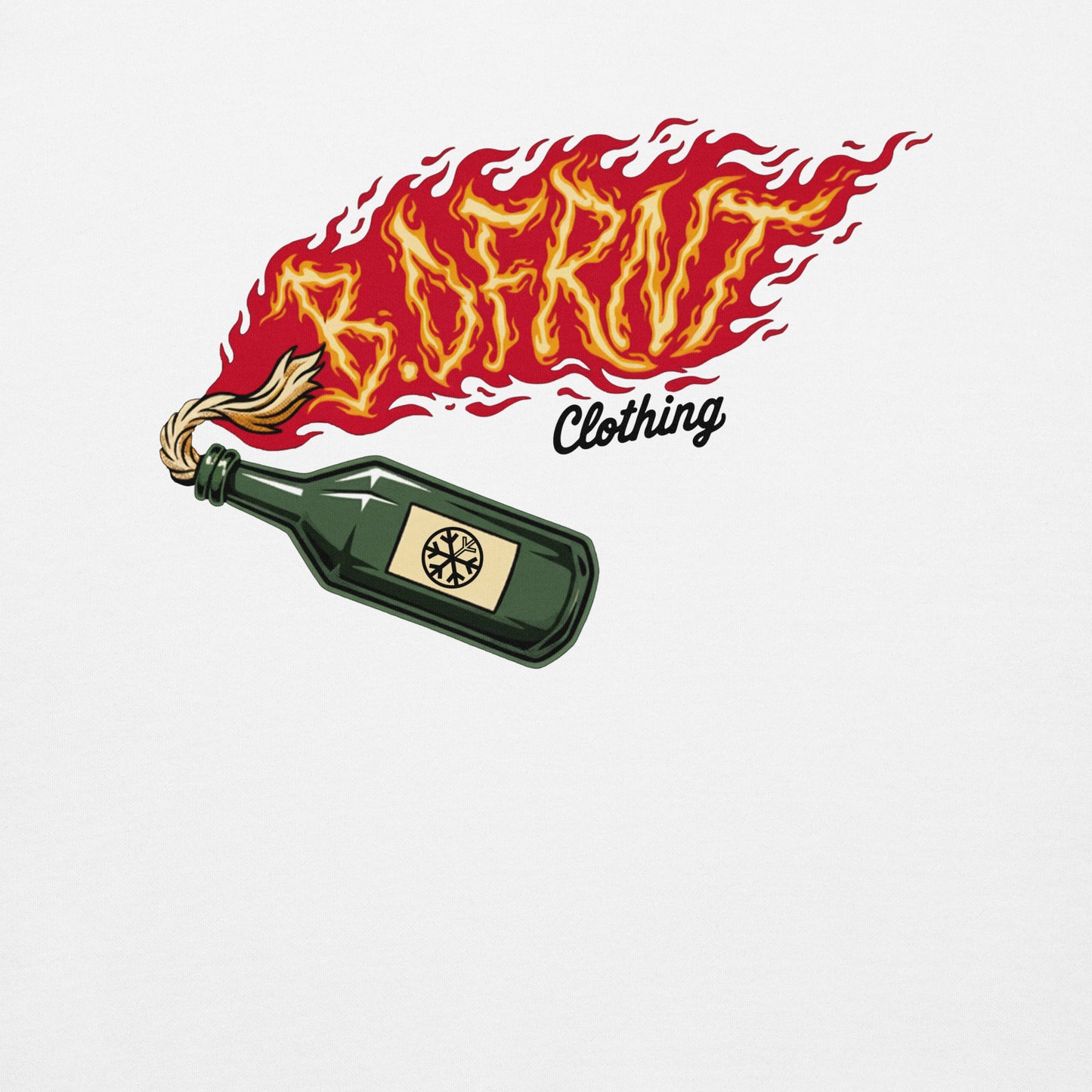 White-Molotov Graffiti Sweatshirt from B.Different Clothing, graphic, graffiti-inspired streetwear