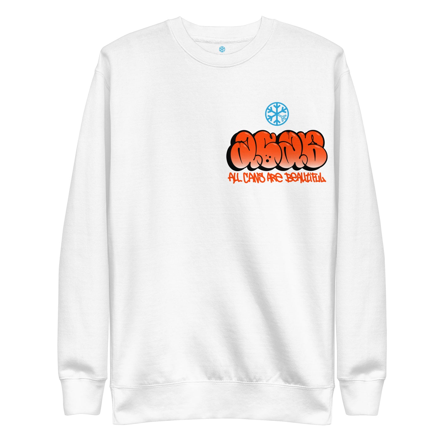 White-ACAB Girl Graffiti Sweatshirt from B.Different Clothing, front view, graffiti-inspired streetwear