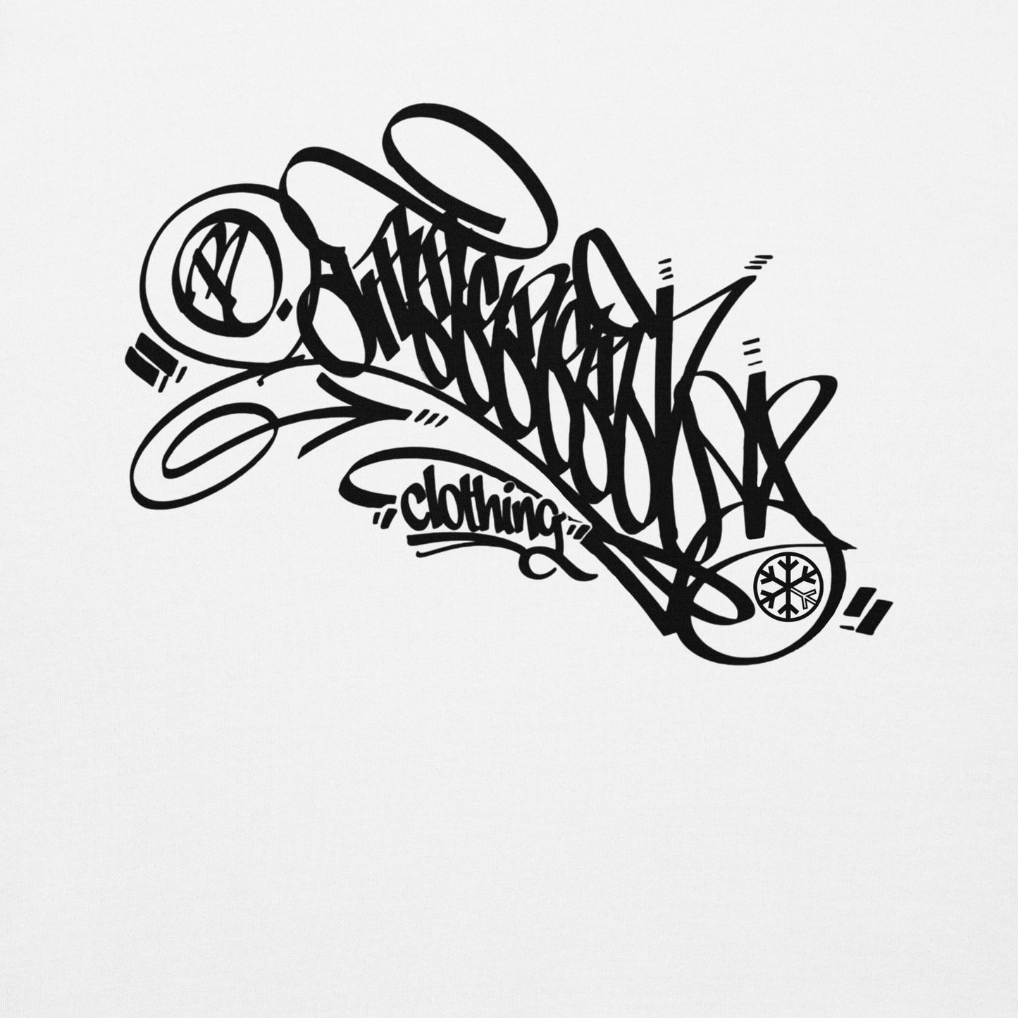 White-B.Different Clothing Graffiti Tag Sweatshirt from B.Different Clothing, graphic, graffiti-inspired streetwear