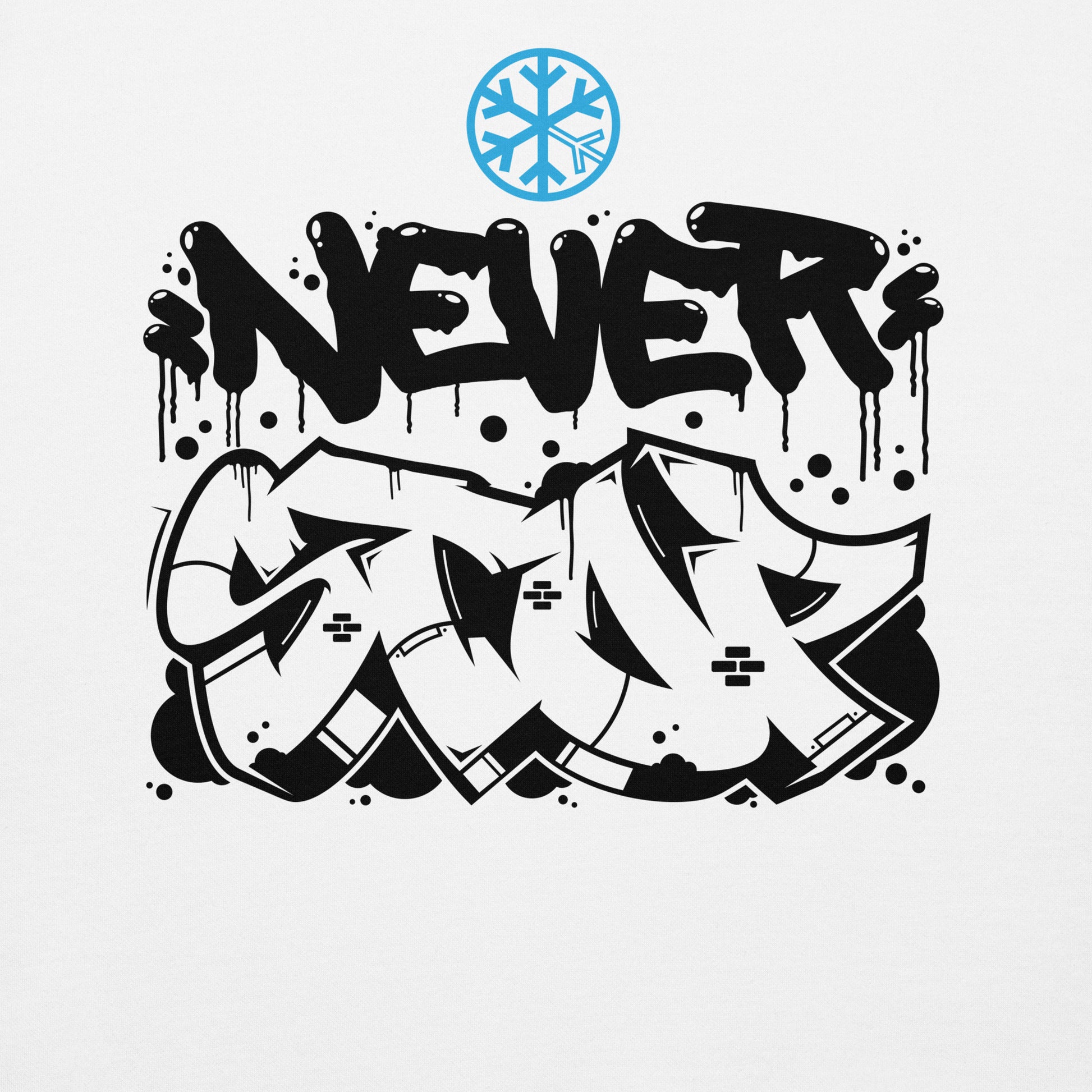 White-Never Stop Graffiti Piece Sweatshirt from B.Different Clothing, graphic, graffiti-inspired streetwear