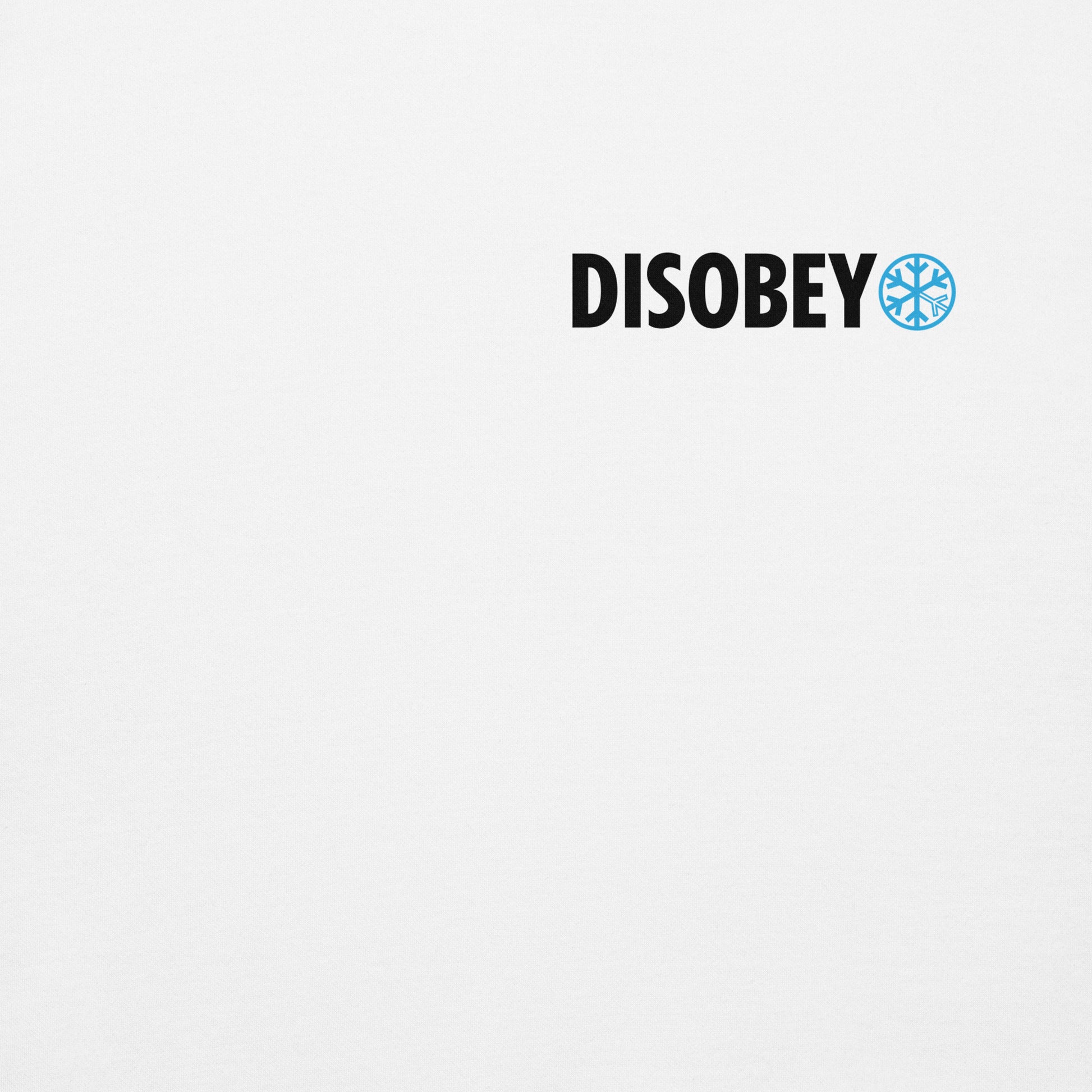 White-Pixel Disobey Tee from B.Different Clothing, front graphic, graffiti-inspired streetwear oversized heavyweight t-shirt