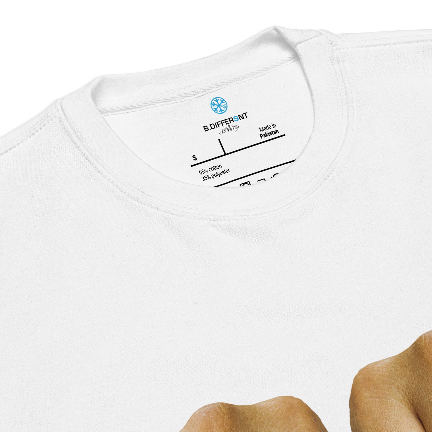 White-Outsider Tattoo Sweatshirt from B.Different Clothing, collar, graffiti-inspired streetwear