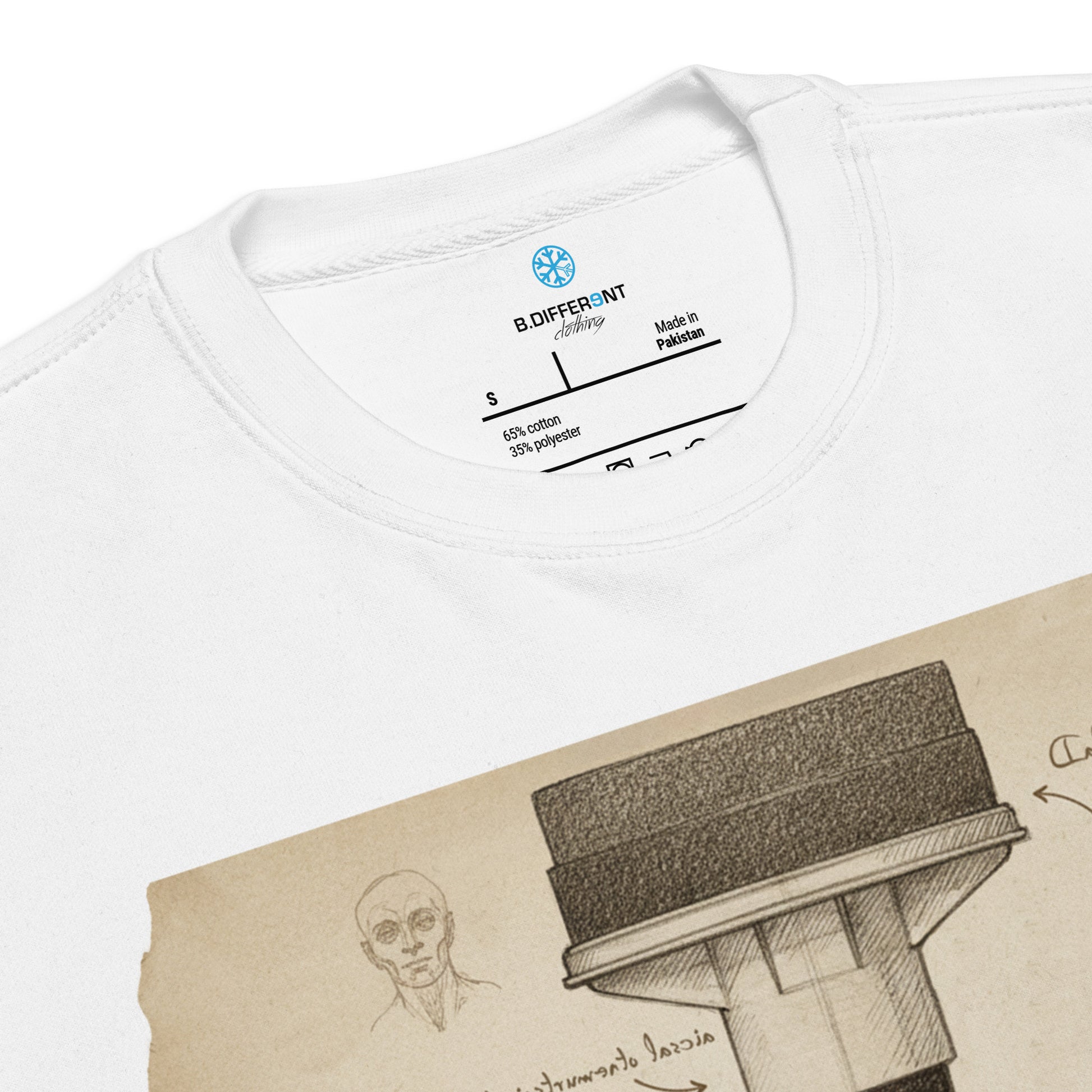 White-Marker Sketch Graffiti Sweatshirt from B.Different Clothing, collar, graffiti-inspired streetwear