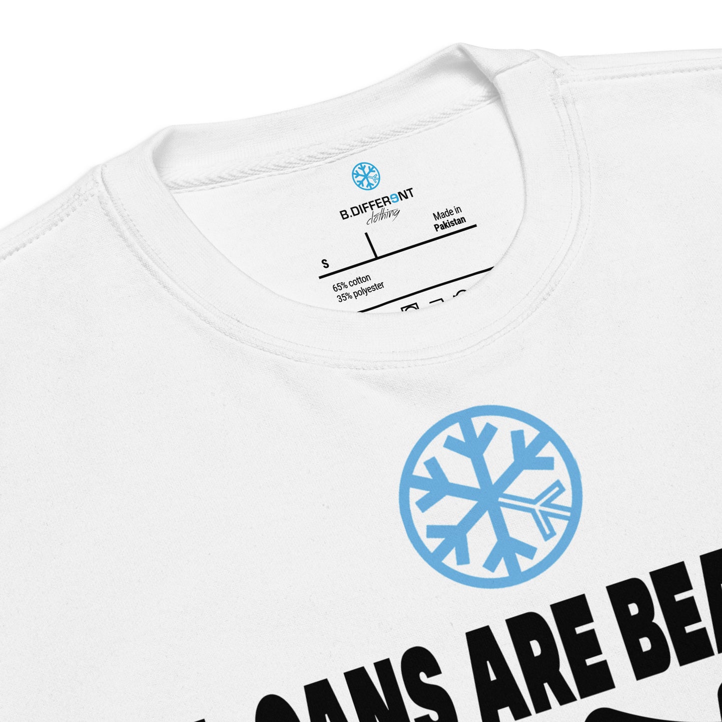 White-Acab Graffiti Tag Sweatshirt from B.Different Clothing, collar, graffiti-inspired streetwear