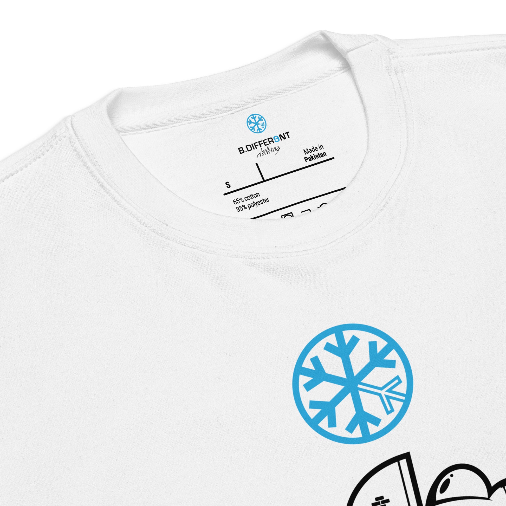 White-Mission Graffiti Piece Sweatshirt from B.Different Clothing, collar, graffiti-inspired streetwear