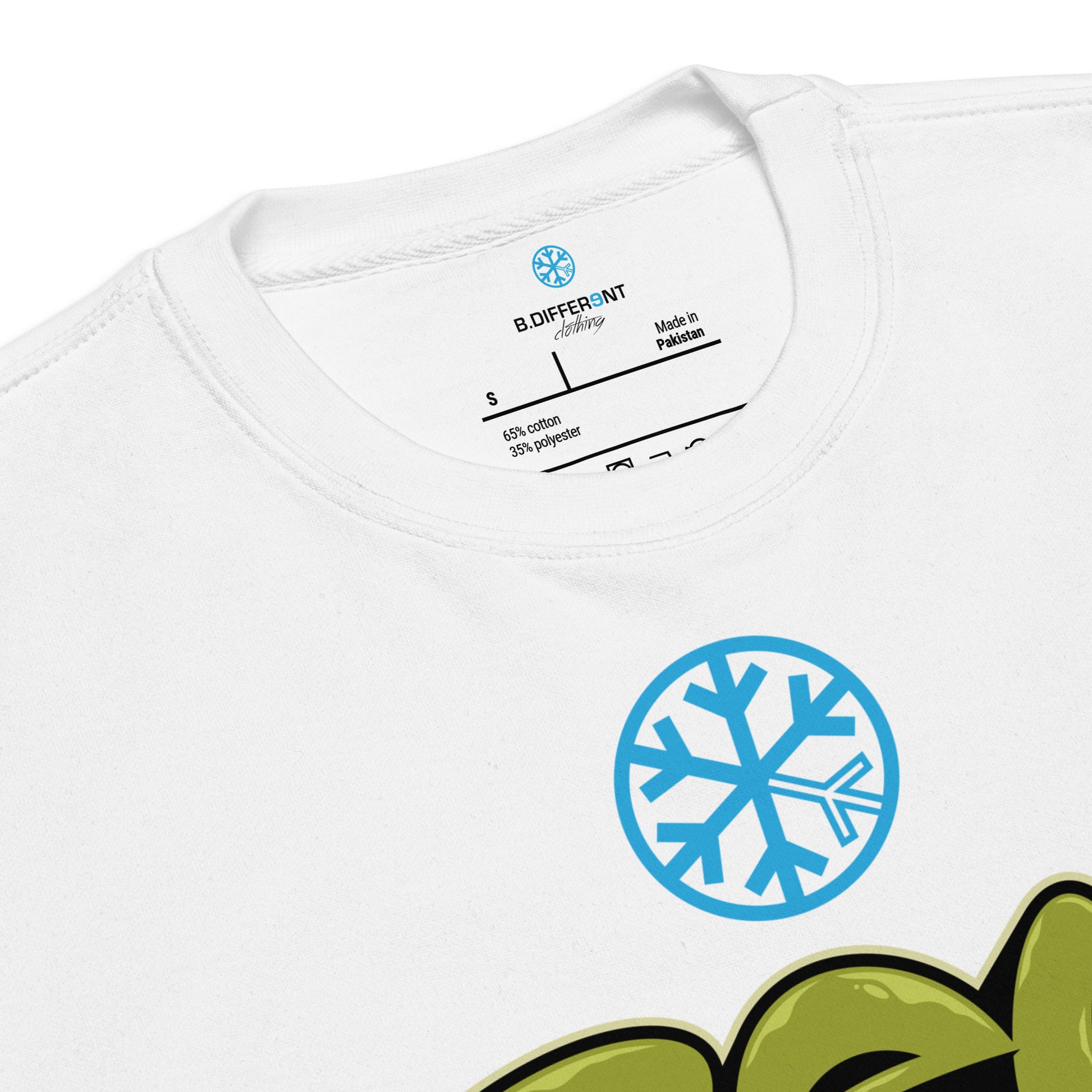 White-Fresh Graffiti Piece Sweatshirt from B.Different Clothing, collar, graffiti-inspired streetwear