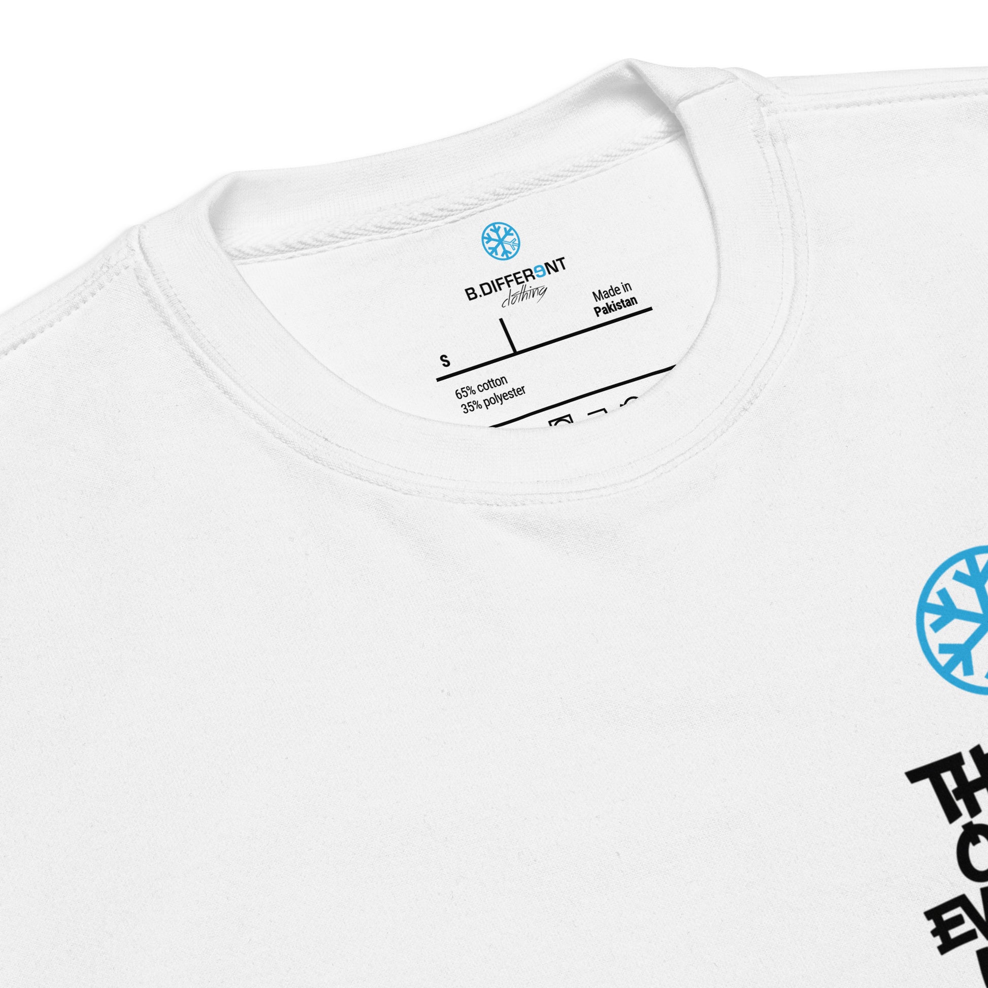 White-Dennis Graffiti Sweatshirt from B.Different Clothing, collar, graffiti-inspired streetwear