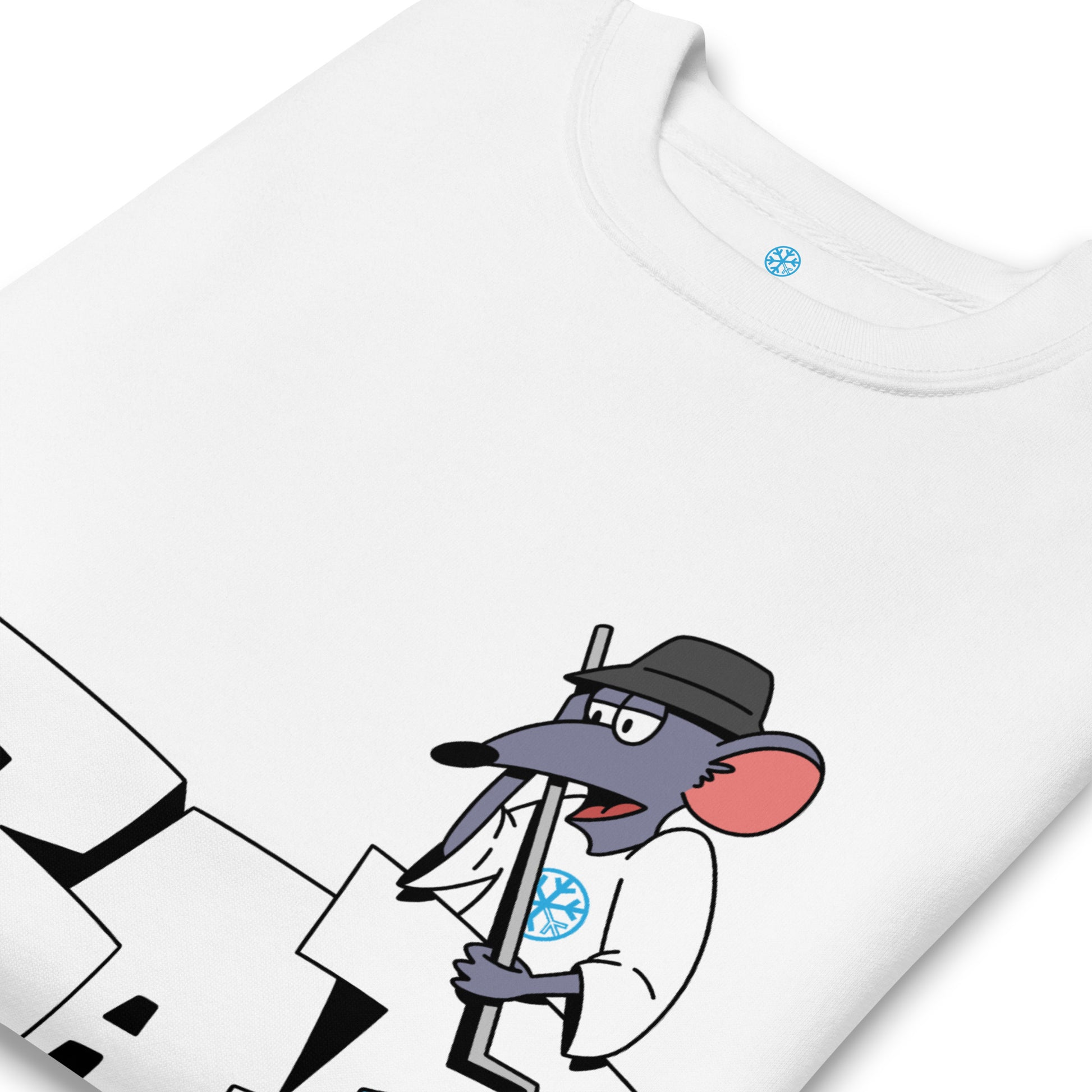 White-Bad Boy Graffiti Sweatshirt from B.Different Clothing, detail, graffiti-inspired streetwear