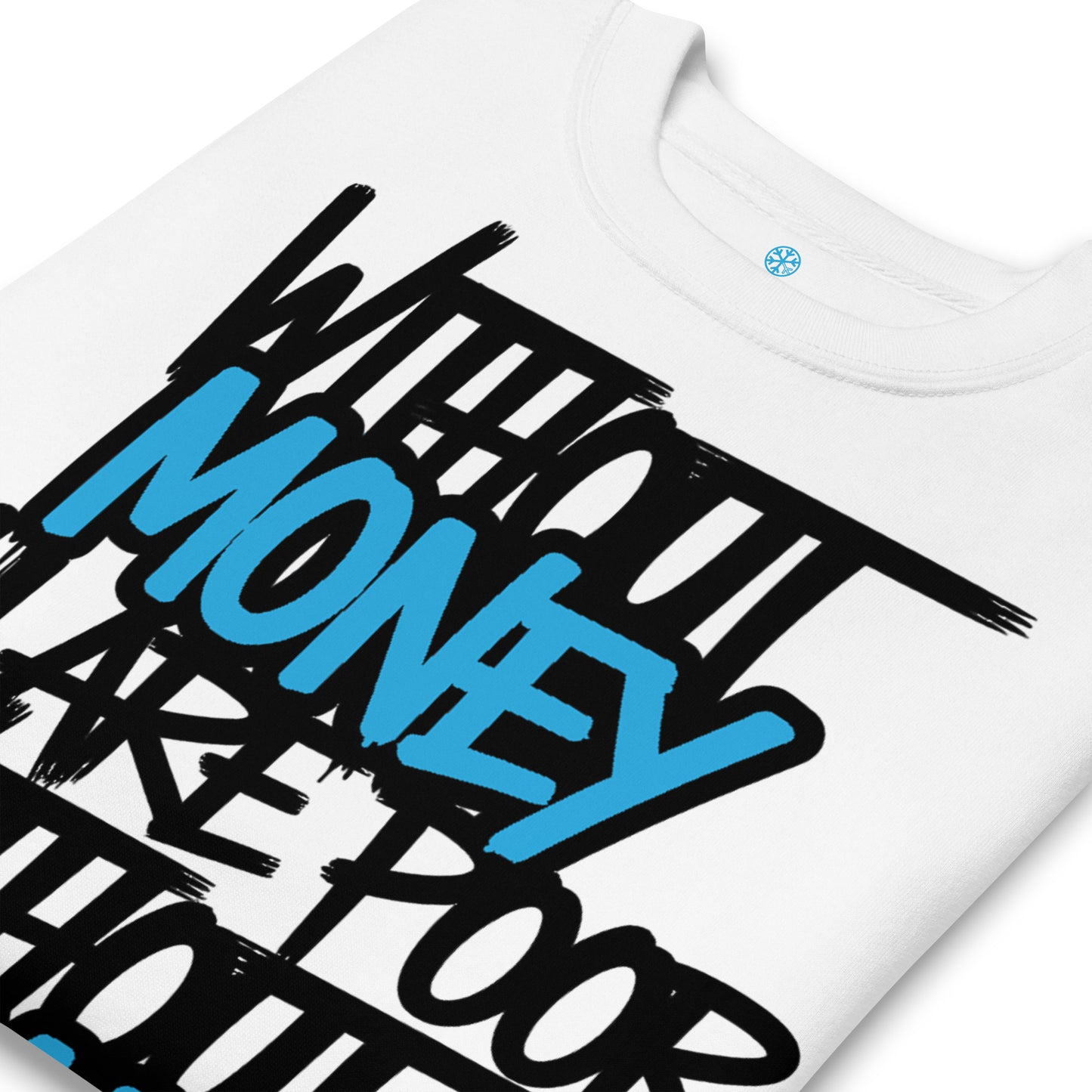 White-Without Dreams You Are Nothing Graffiti Sweatshirt from B.Different Clothing, detail, graffiti-inspired streetwear