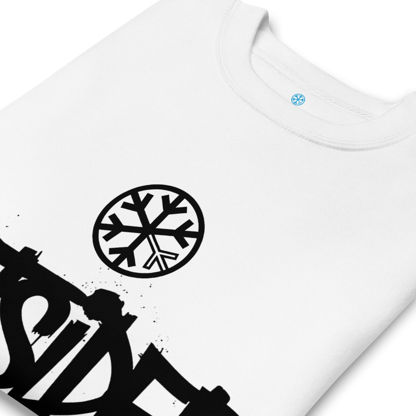 White-Outsider Graffiti Tag Sweatshirt from B.Different Clothing, detail, graffiti-inspired streetwear