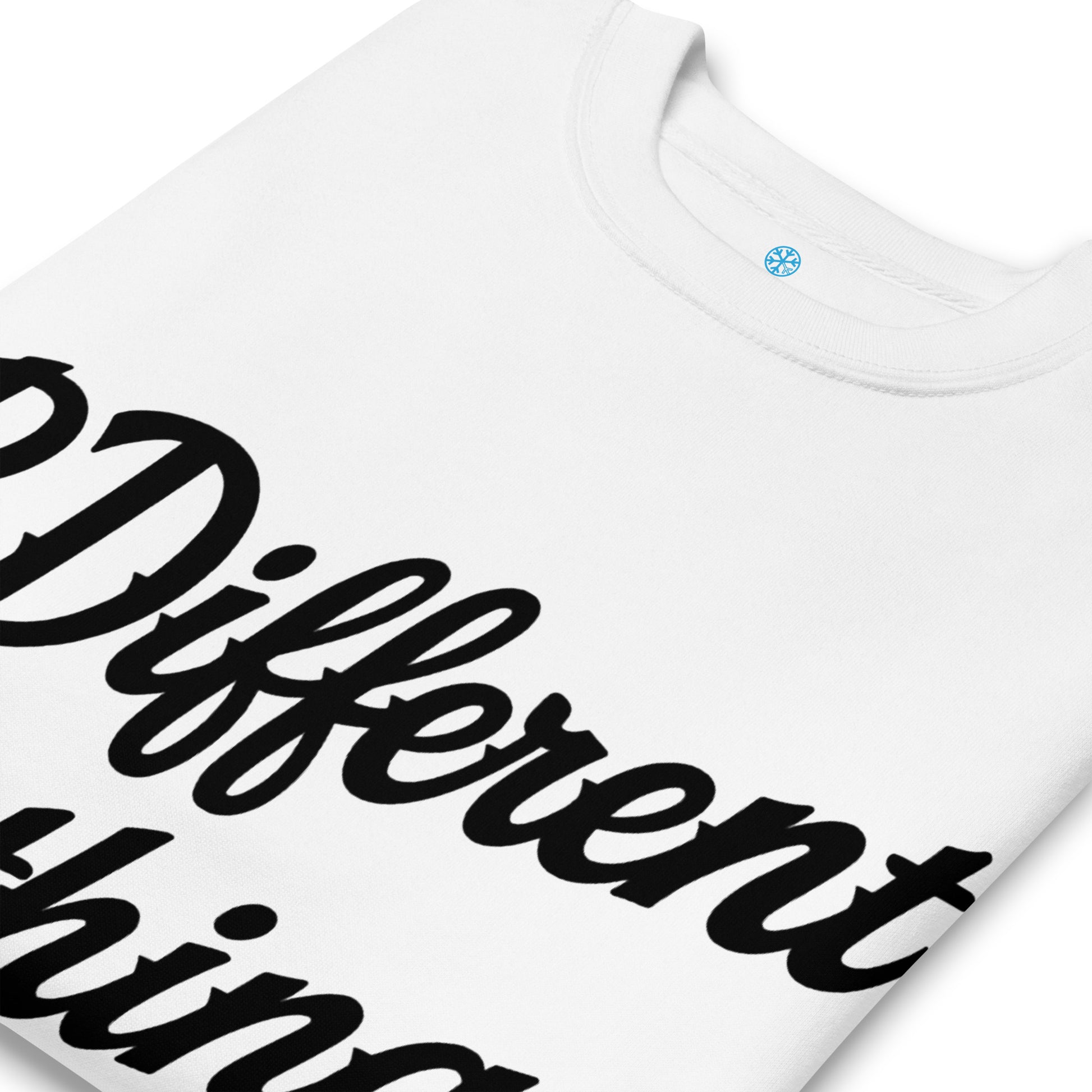 White-The League Sweatshirt from B.Different Clothing, detail, graffiti-inspired streetwear