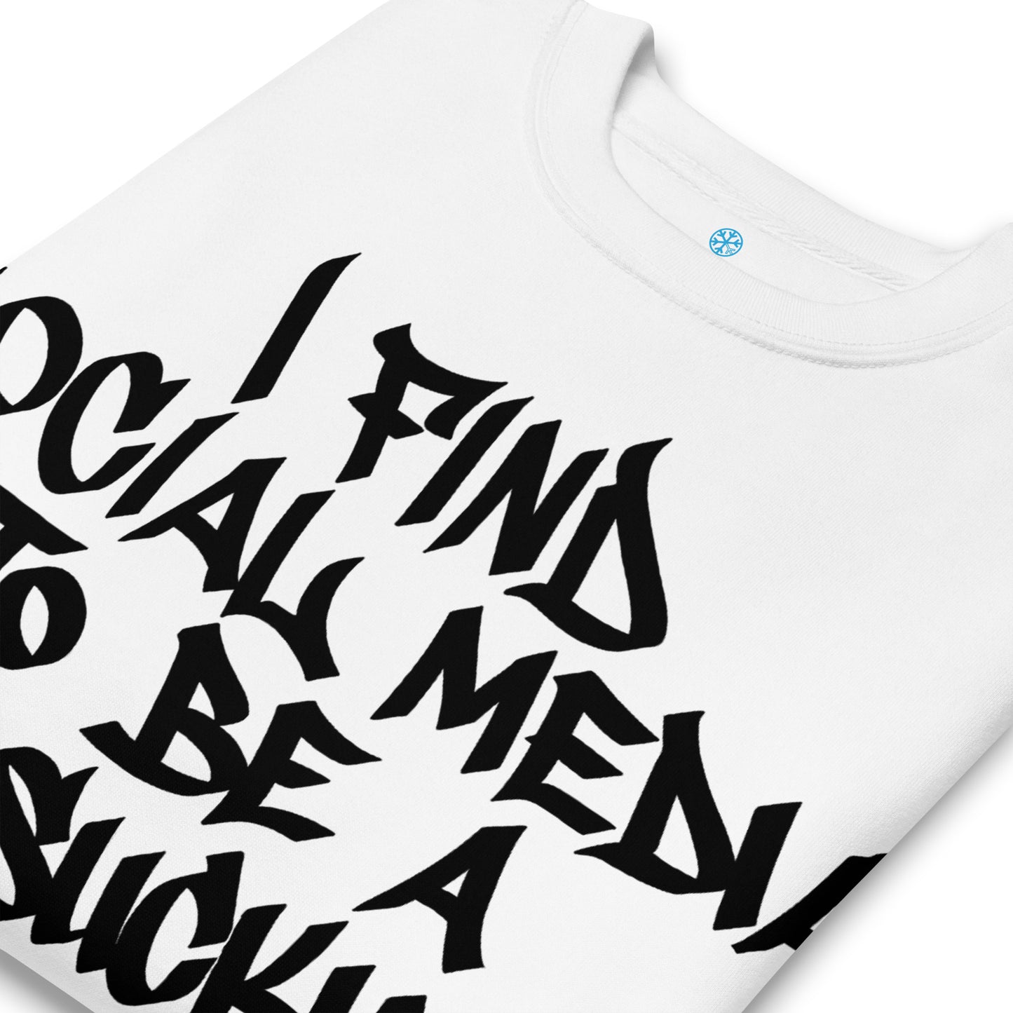 White-Social Media Graffiti Tag Sweatshirt from B.Different Clothing, detail, graffiti-inspired streetwear