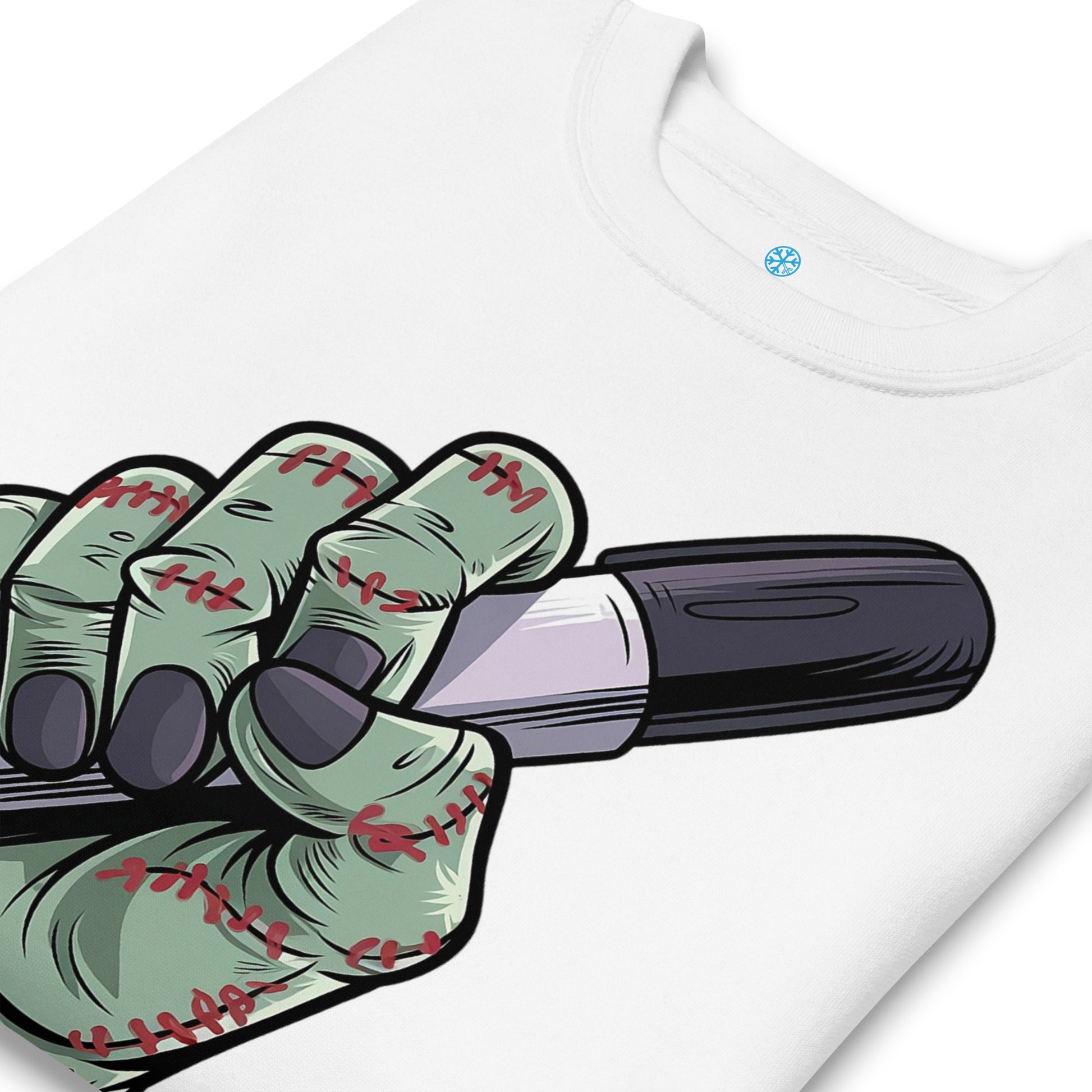 White-Thing Graffiti Sweatshirt from B.Different Clothing, detail, graffiti-inspired streetwear