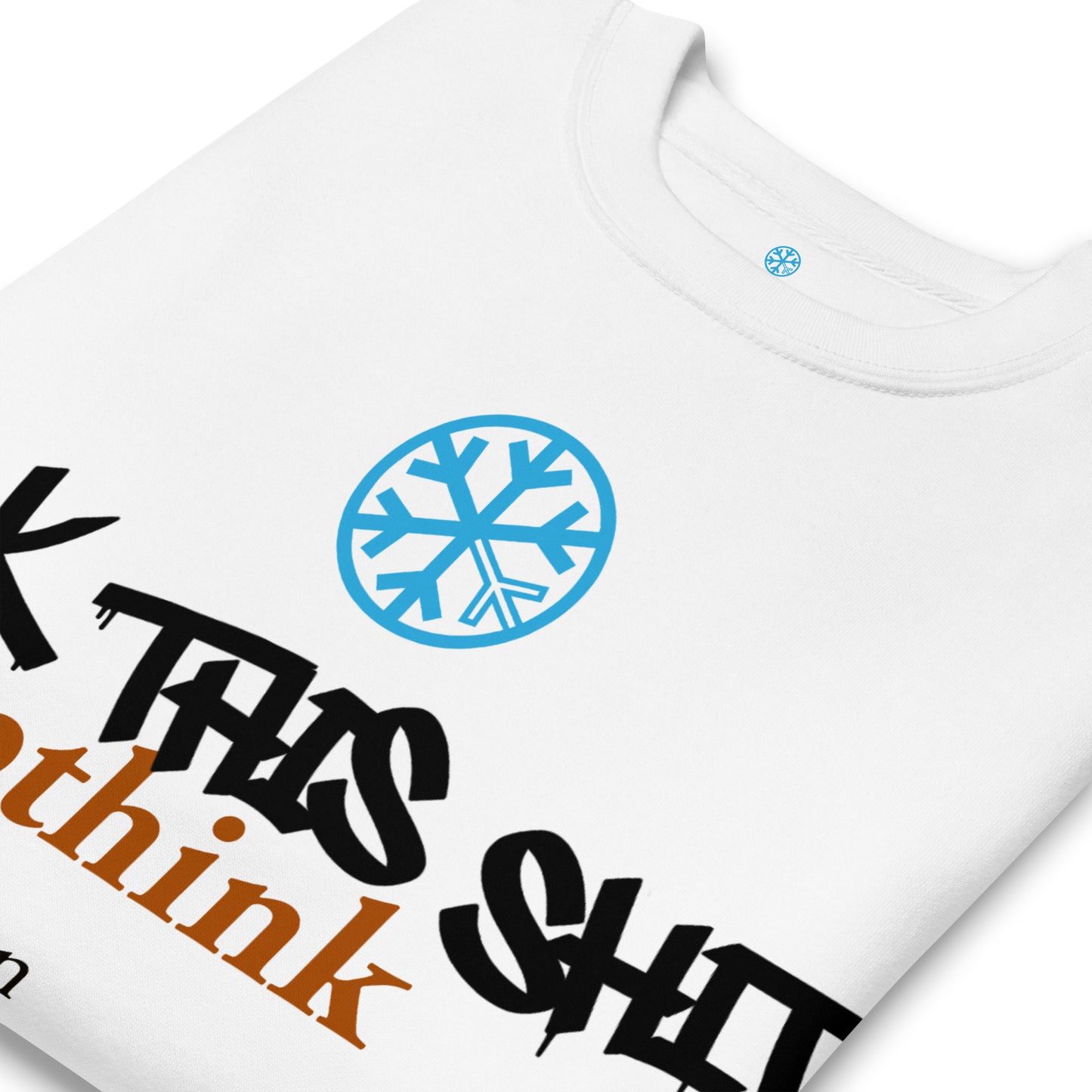 White-Groupthink Graffiti Sweatshirt from B.Different Clothing, detail, graffiti-inspired streetwear